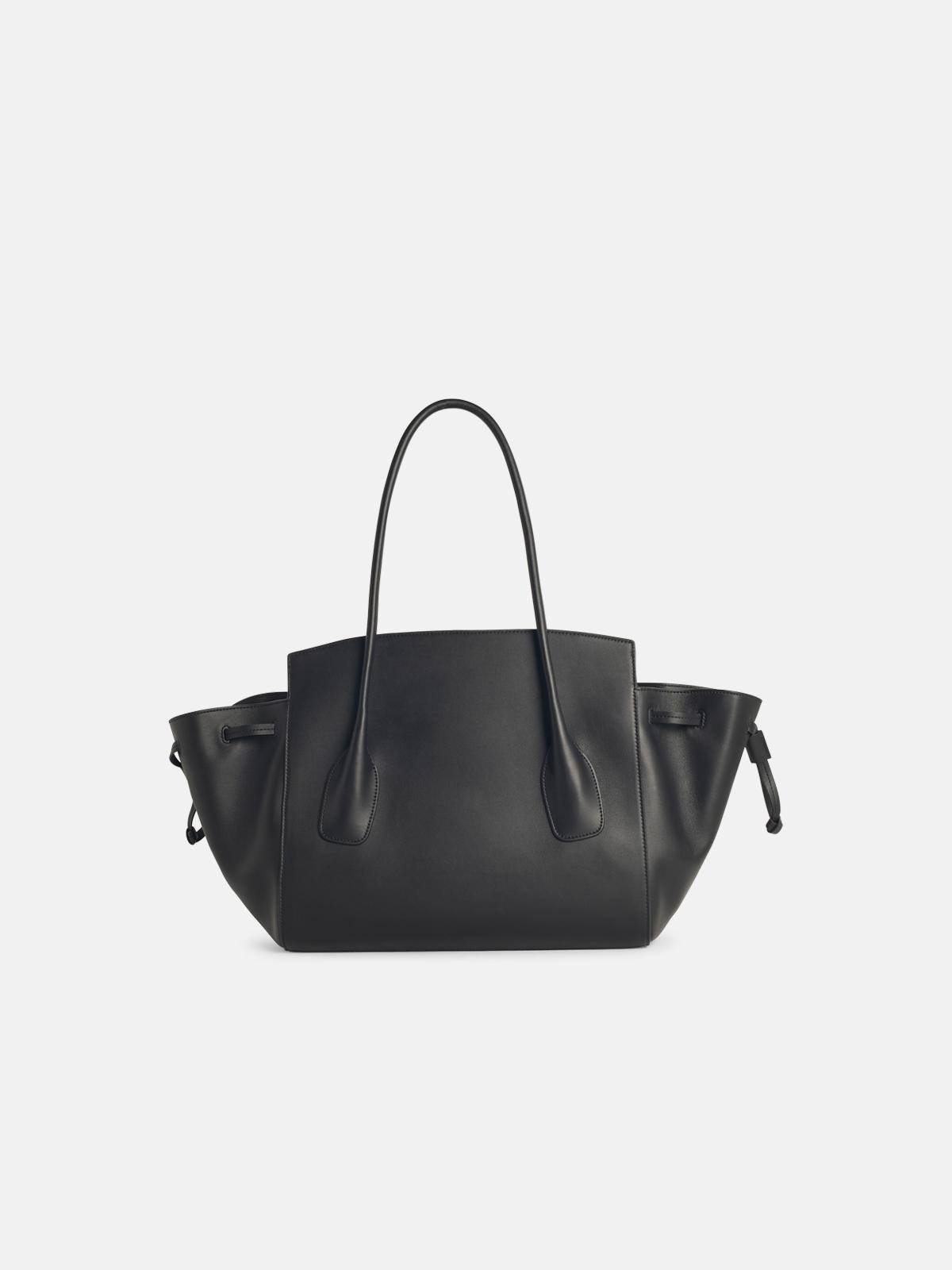 SMALL 'VOYAGE' BLACK LEATHER BAG - 3