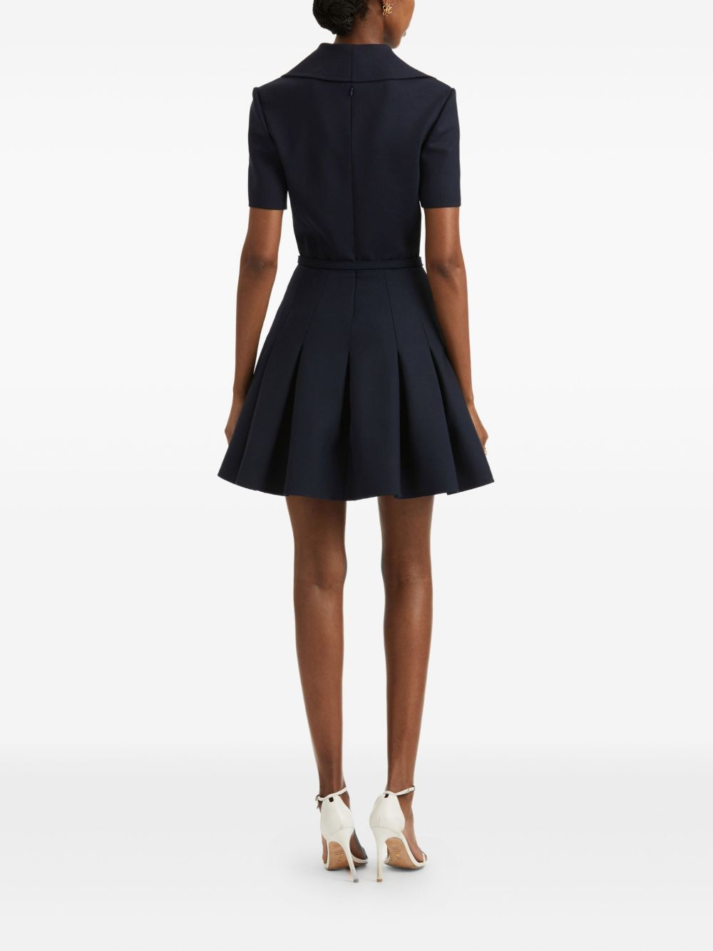 zip-front pleated mini dress - 4