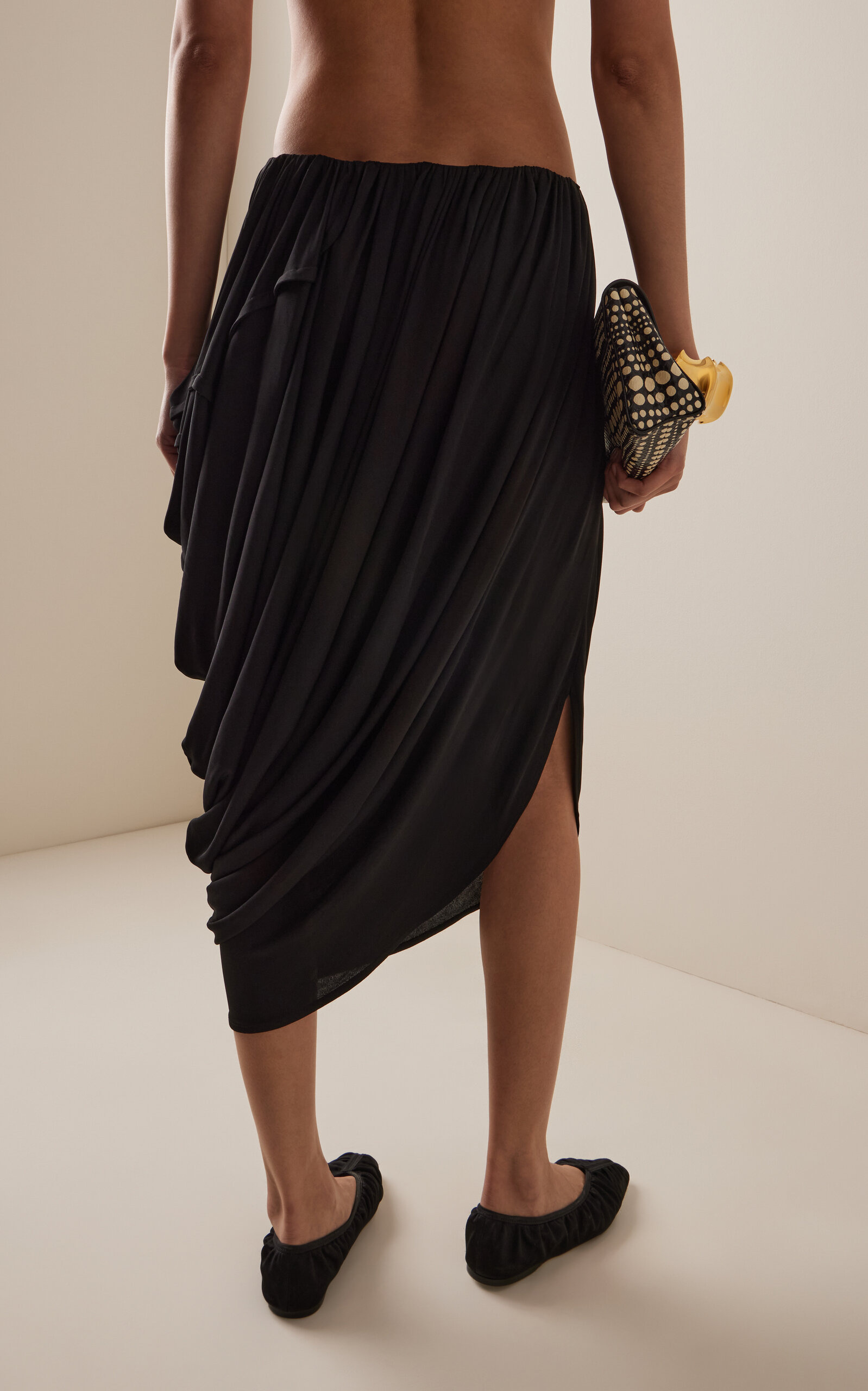 Draped Jersey Skirt black - 4