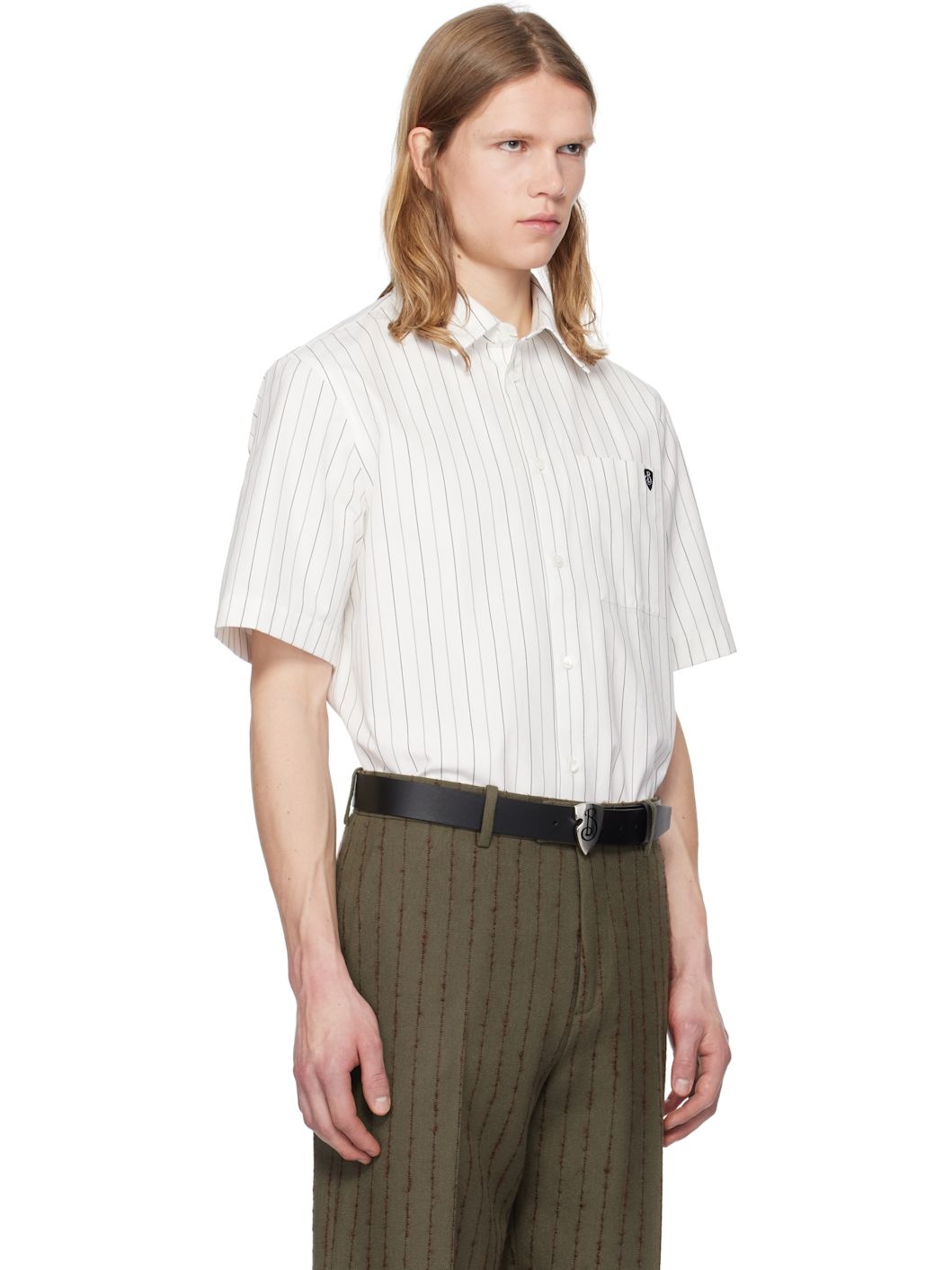 White Pinstripe Shirt - 2