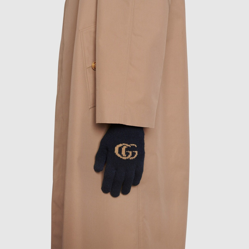 Cashmere gloves with Double G detail 3