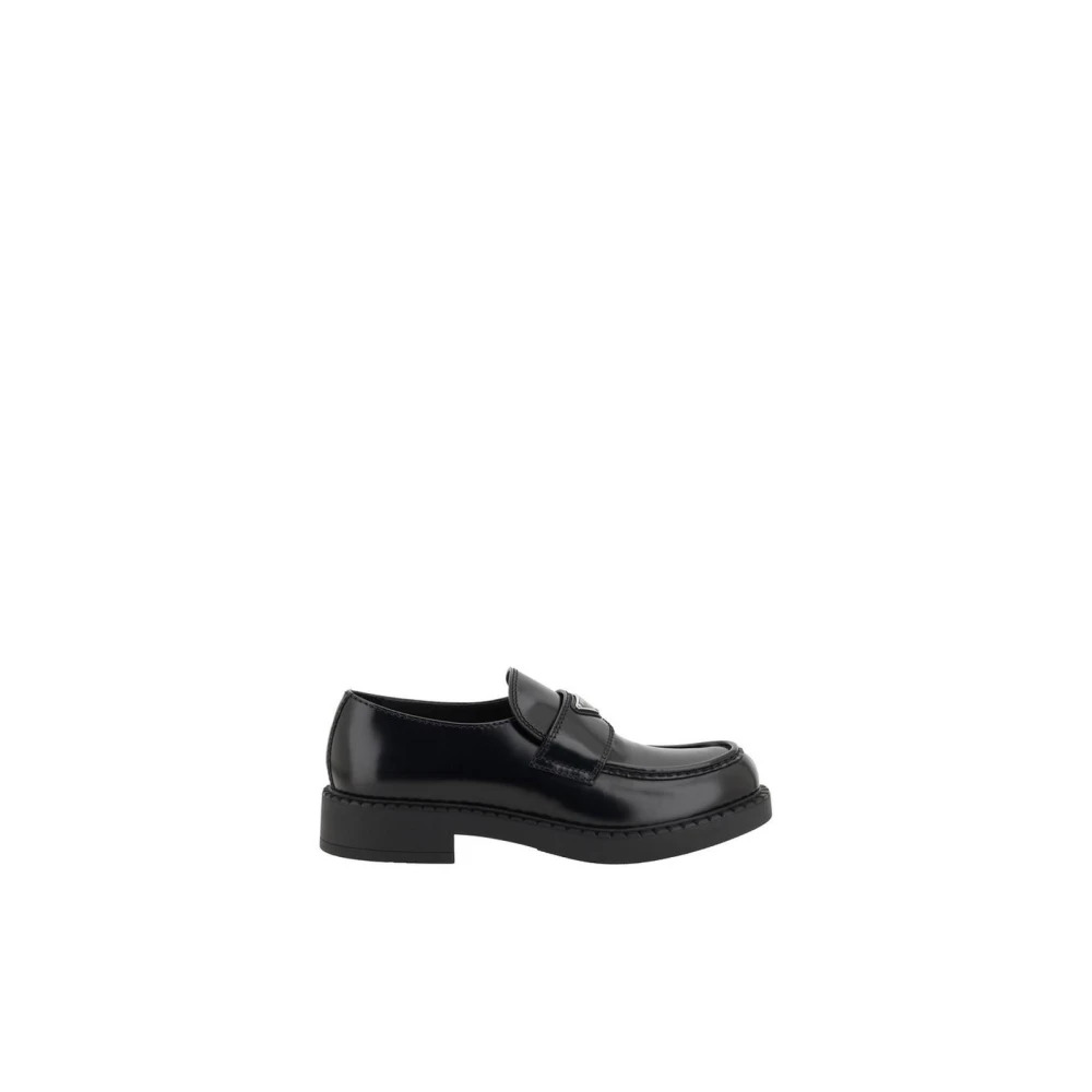 ENAMELED LEATHER LOAFERS WITH TEXTURED SOLE - 1