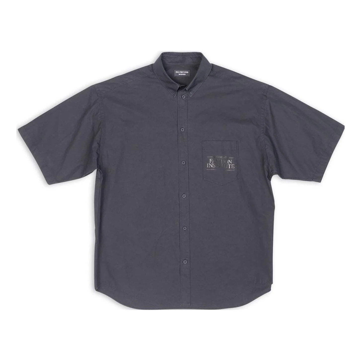 Balenciaga Fashion Institute Short Sleeve Shirt Large Fit 'Dark Grey' 703846TYB181270 - 1