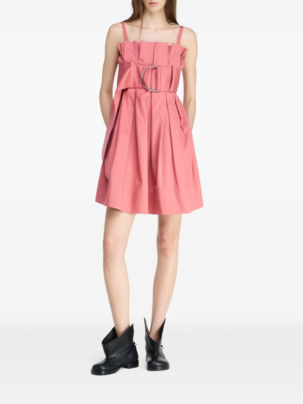 belted pleated mini dress - 2