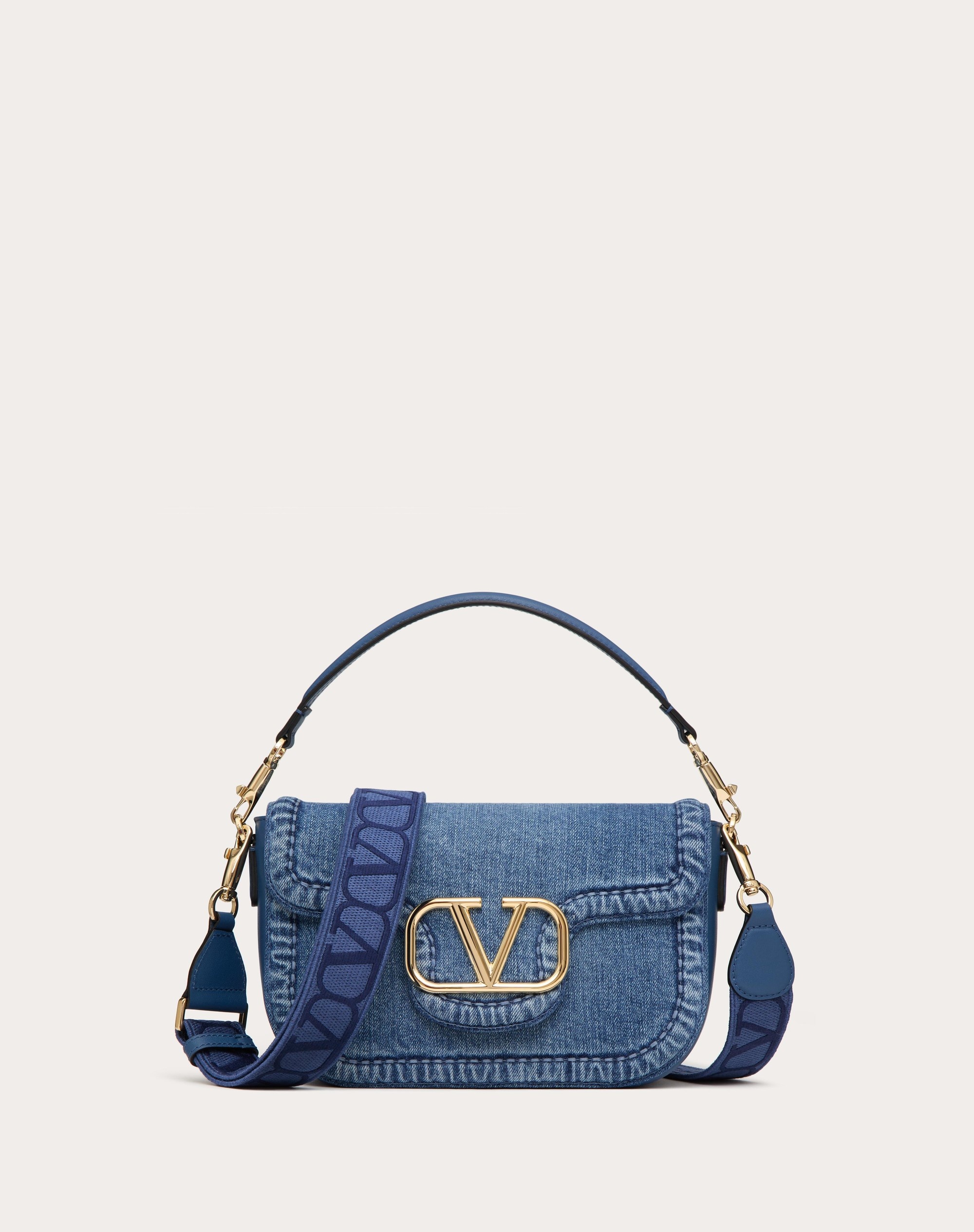 VALENTINO GARAVANI ALLTIME DENIM SHOULDER BAG - 1