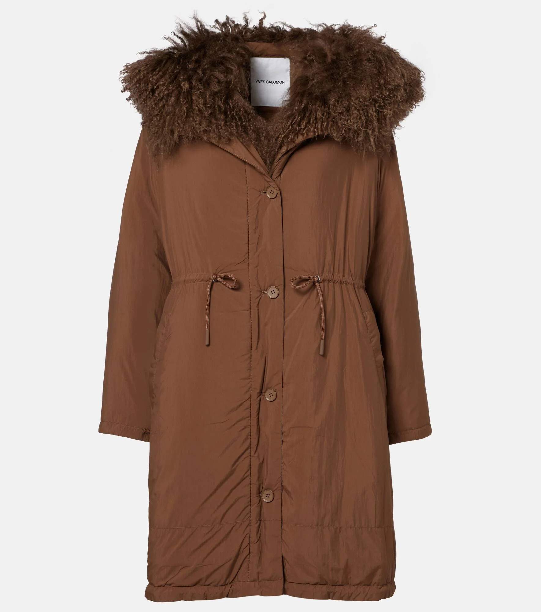 Doudoune shearling-trimmed down coat - 1