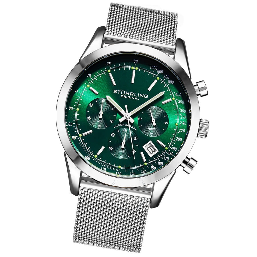Stuhrling Original - Stuhrling Original Monaco Chronograph Quartz Green Dial Men's Watch M17172 - 2