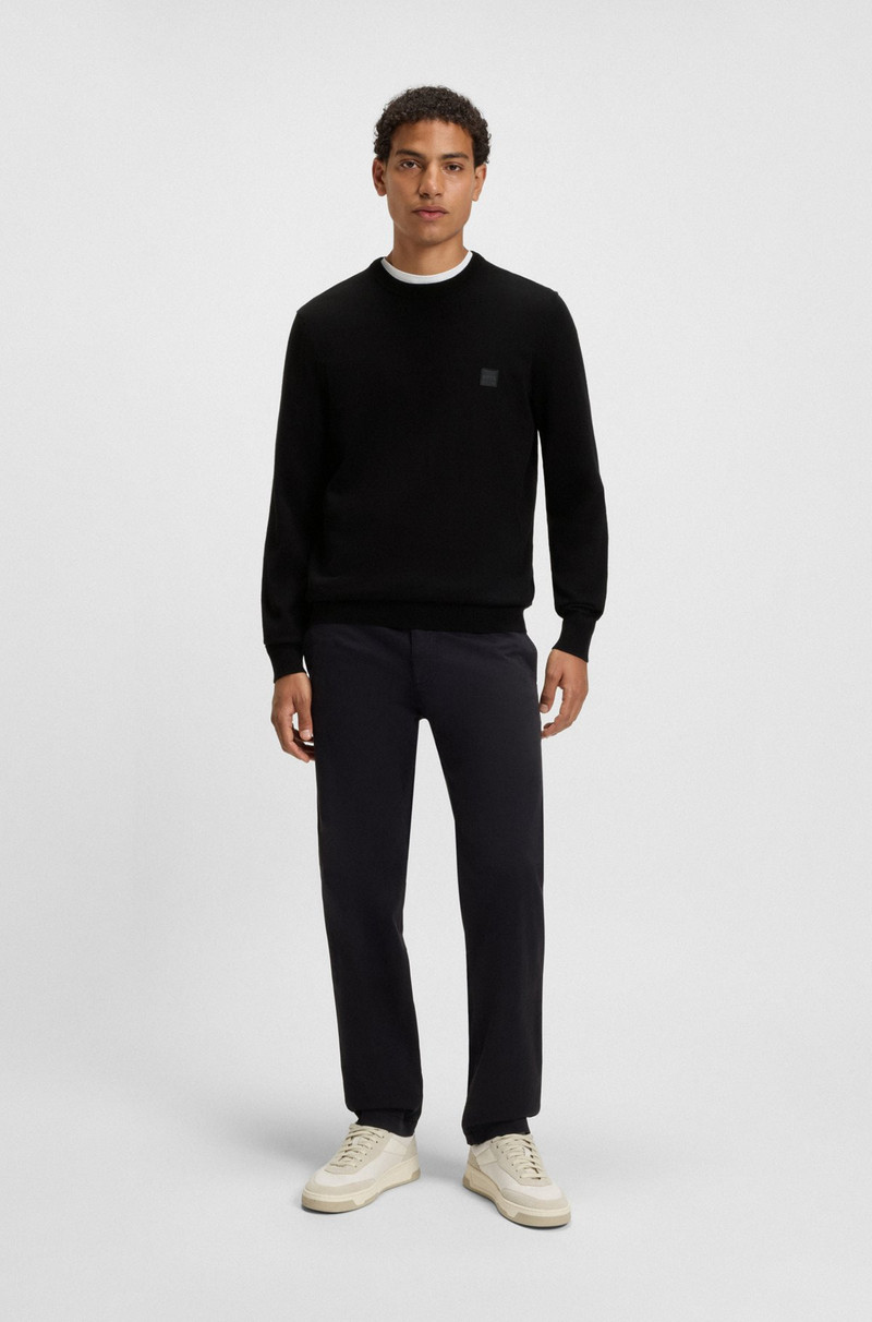 BOSS COTTON-CASHMERE REGULAR-FIT SWEATER WITH LOGO PATCH outlook