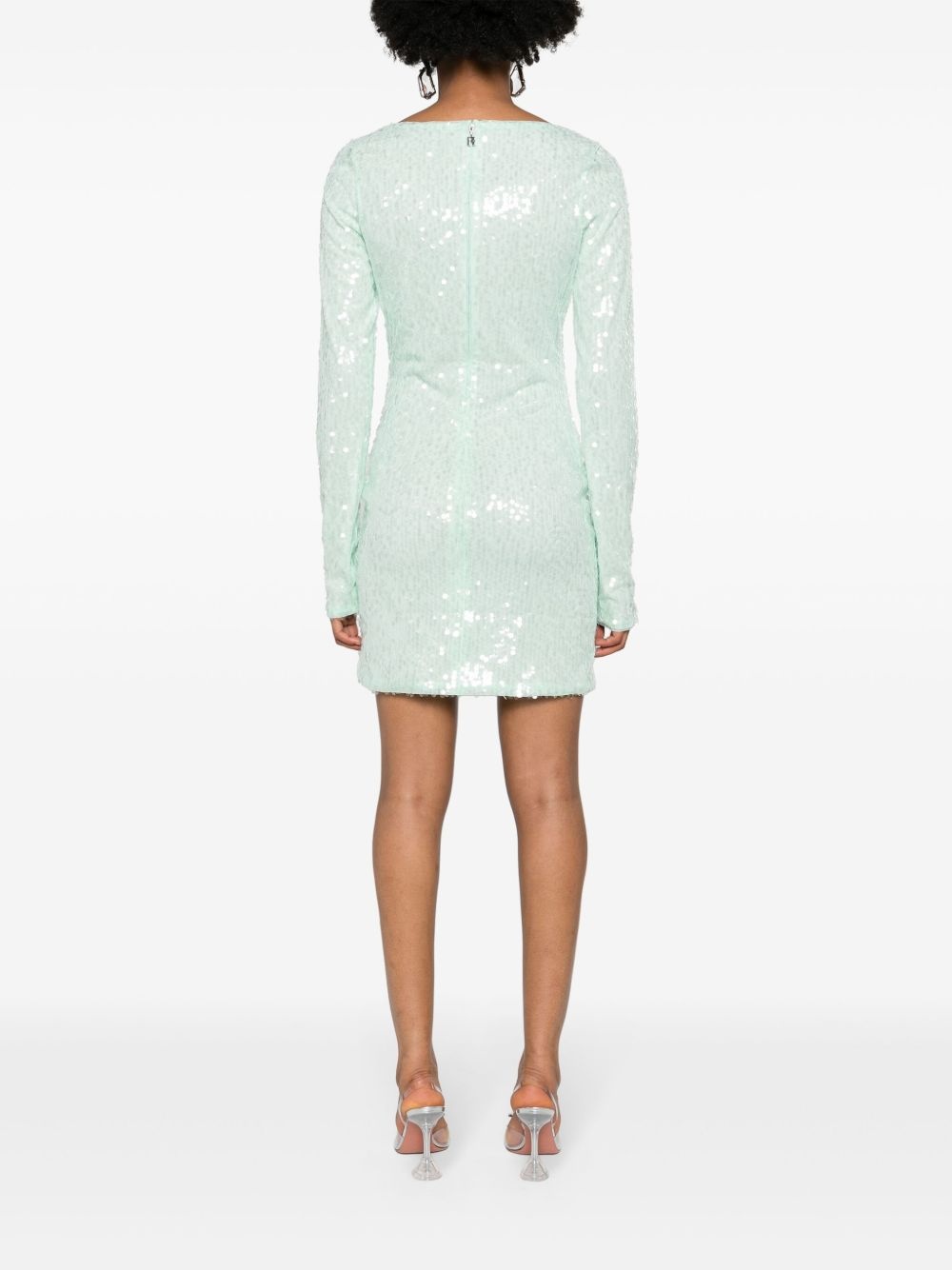 sequinned scoop-neck minidress - 4
