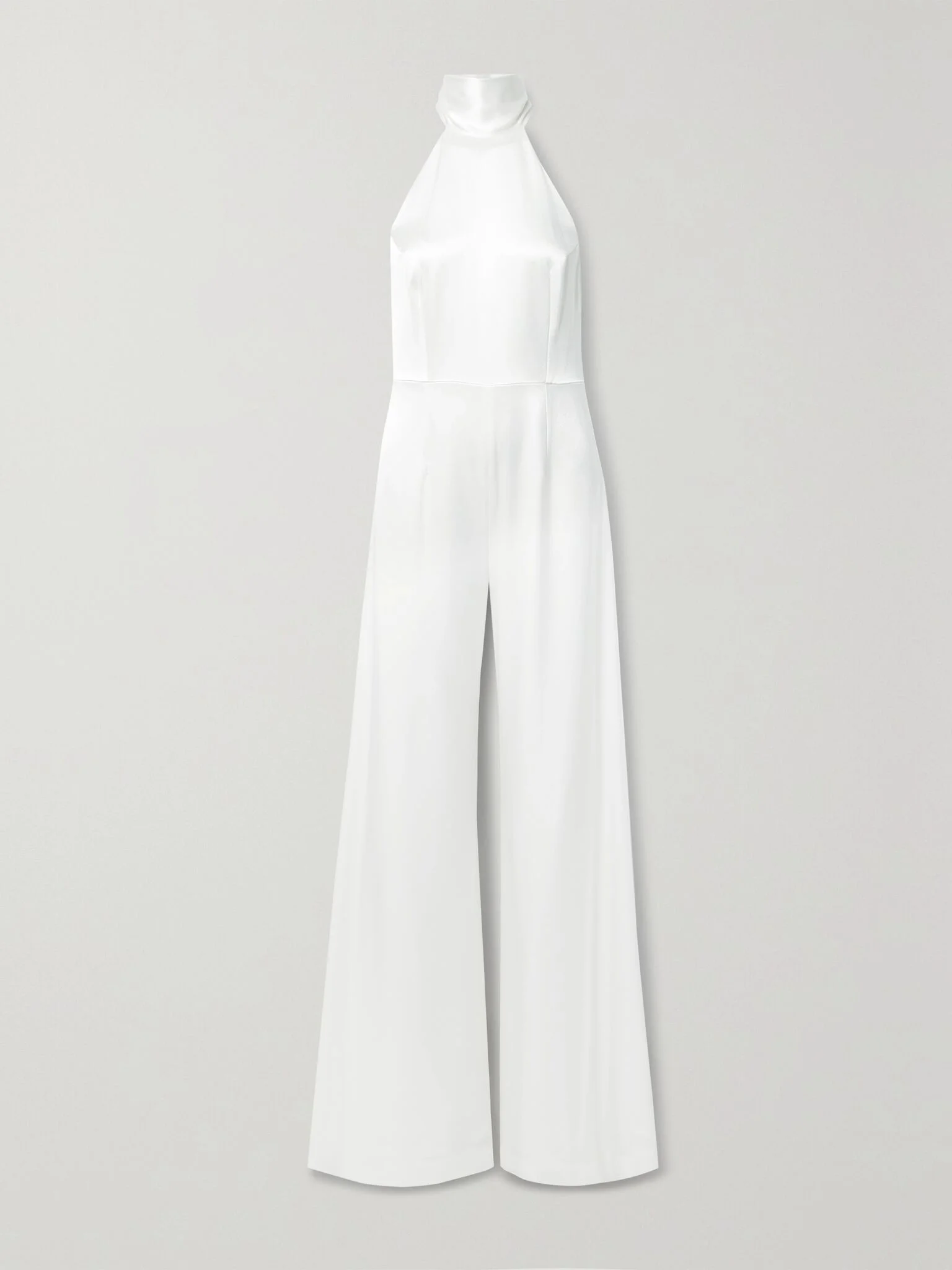Sienna satin halterneck jumpsuit White - 1