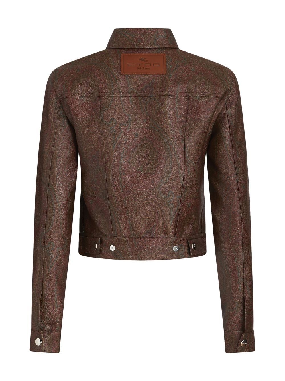 paisley-print cropped jacket - 6