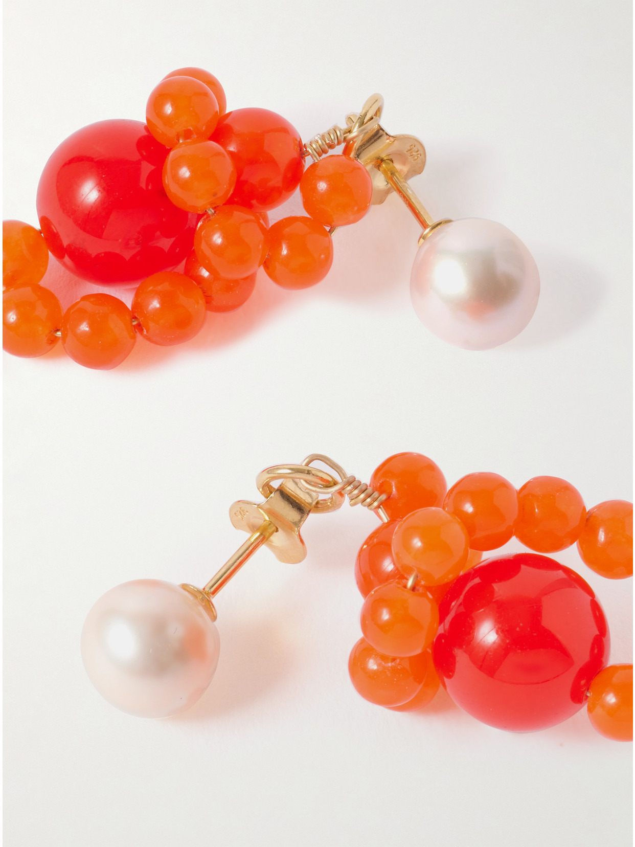 Recycled Gold Vermeil, Pearl And Beaded Earrings - 3