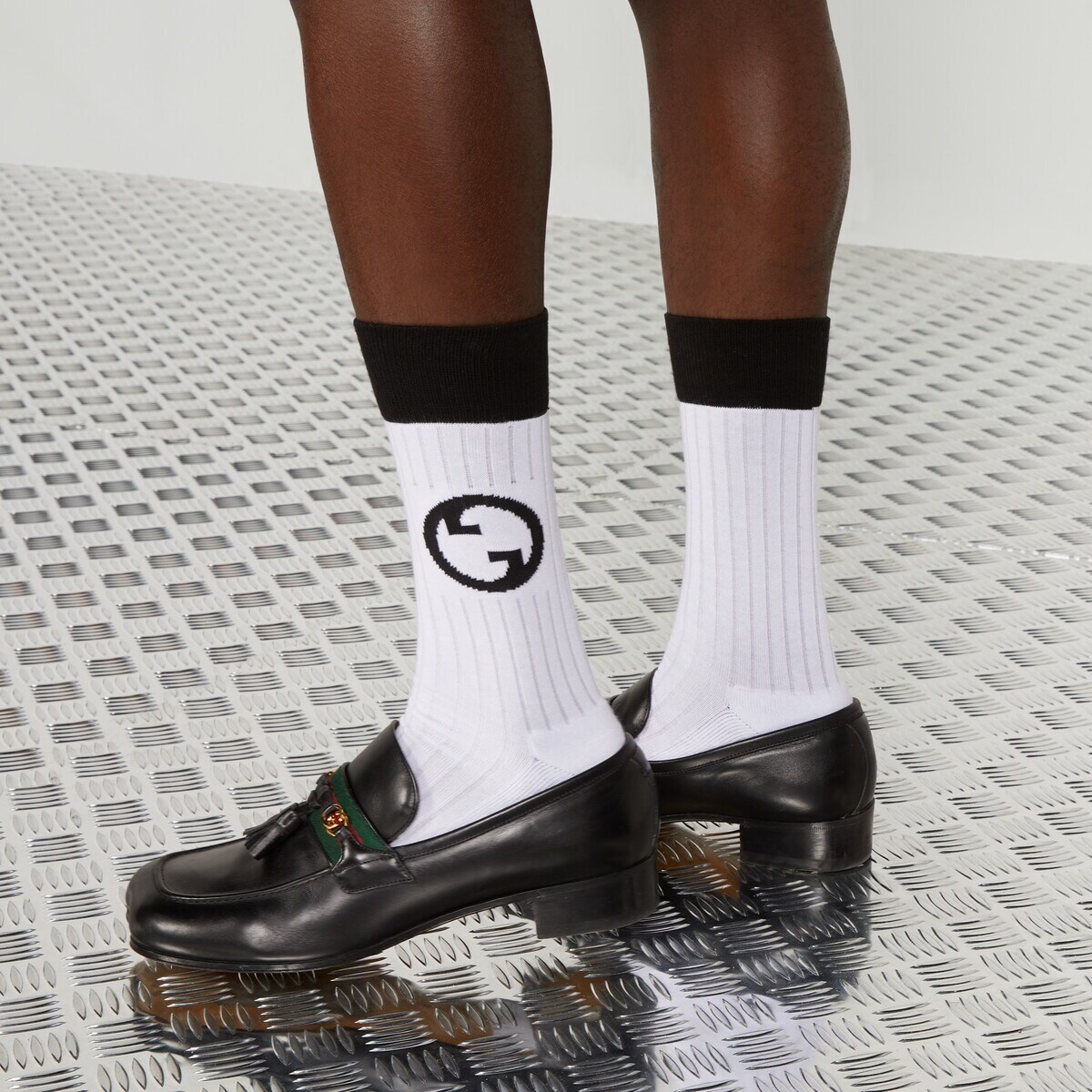 Round Interlocking G cotton socks - 3