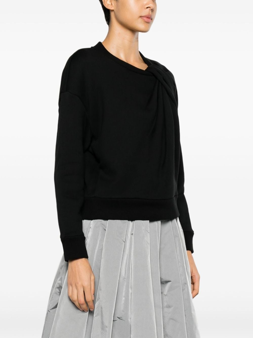 knot-embellished cotton sweatshirt - 3