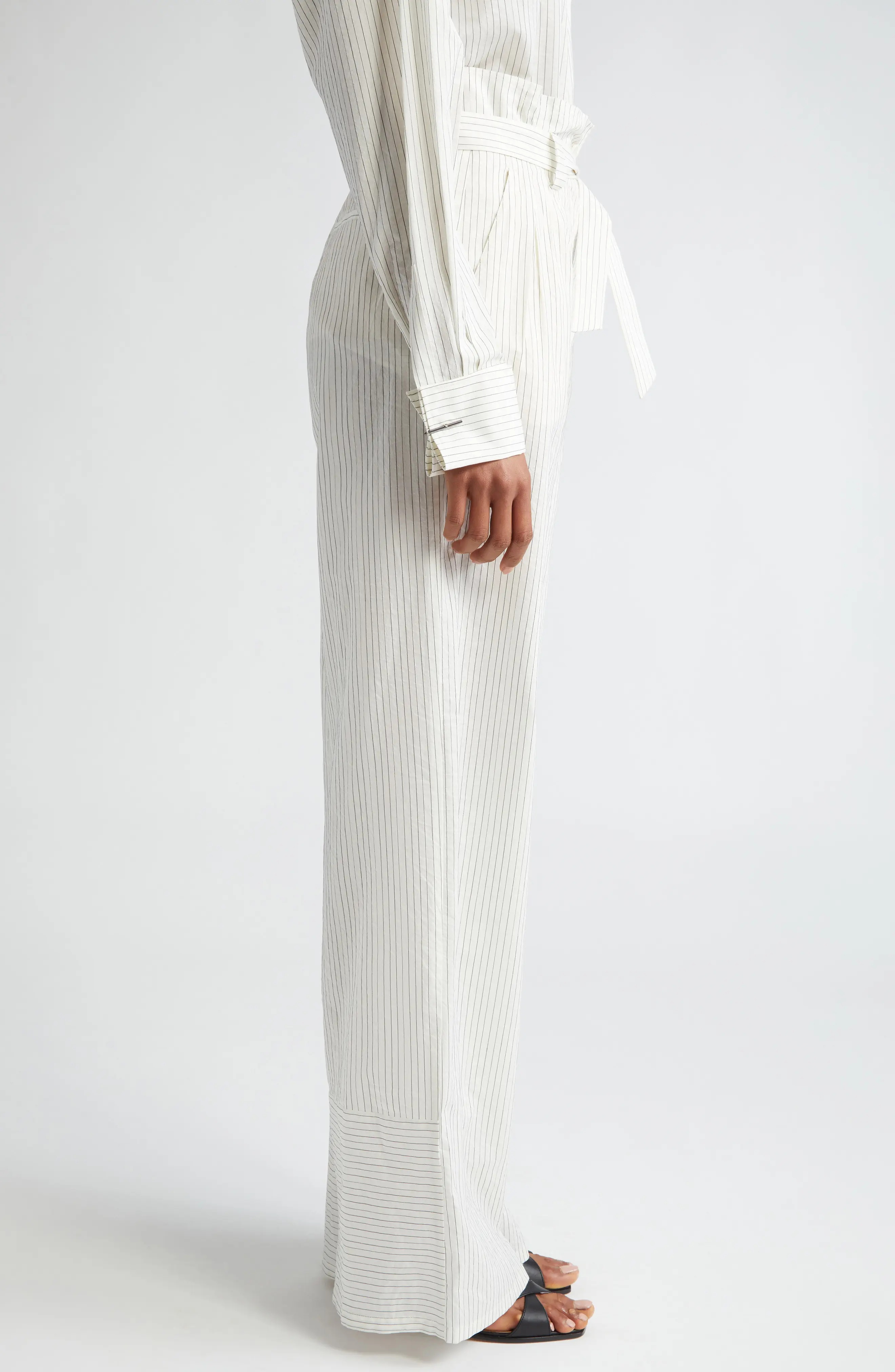 Xero Directional Stripe Cotton & Silk Pants - 4