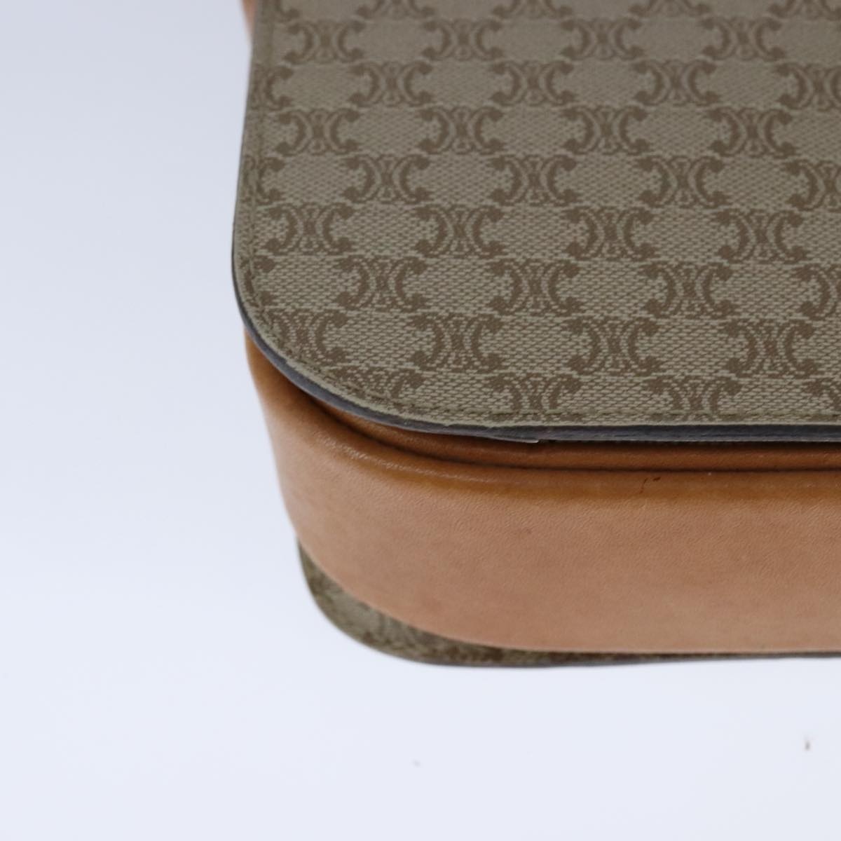 CELINE Macadam Canvas Shoulder Bag Pvc Beige Gold - 16