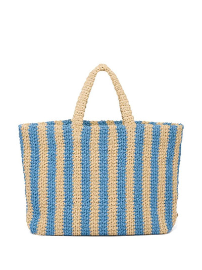 Prada logo-embroidered straw tote bag outlook