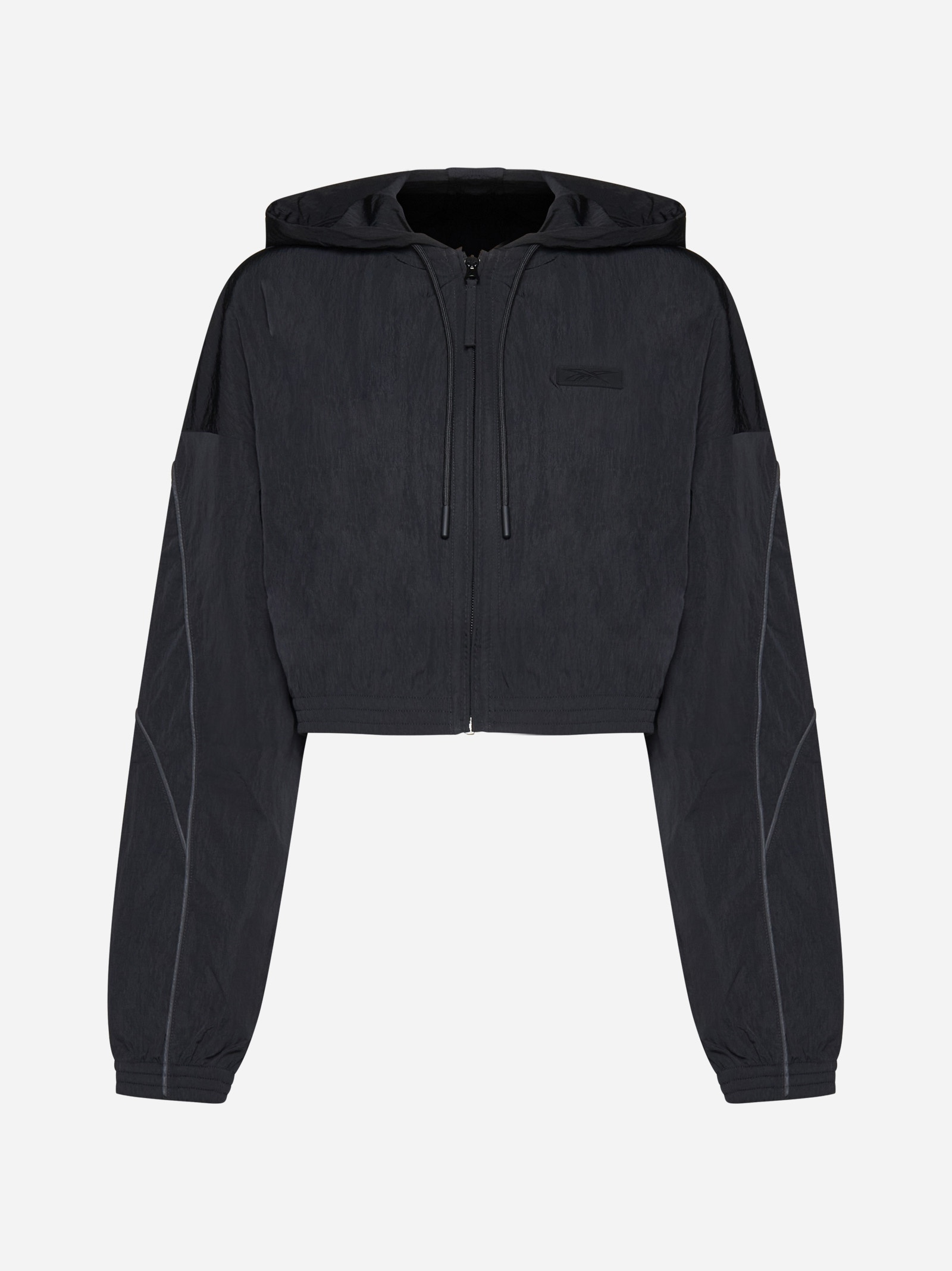 Hooded cropped nylon jacket - 1