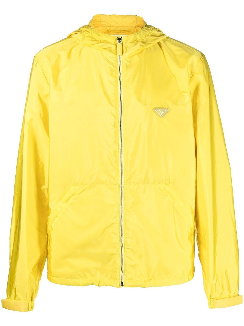 logo-plaque hooded jacket - 1