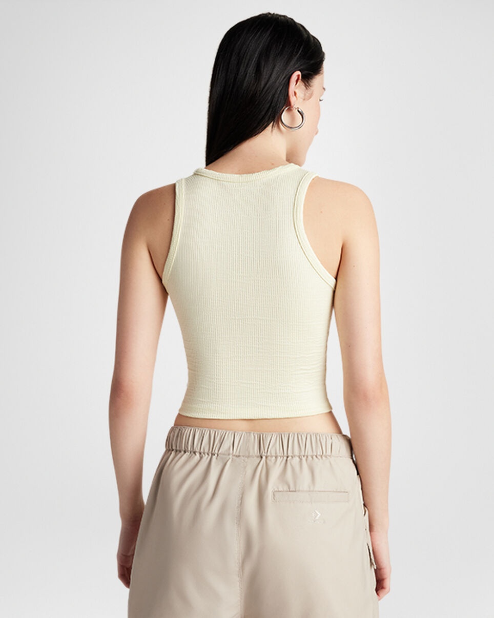 Cropped Ribbed Knit Tank Top - 3