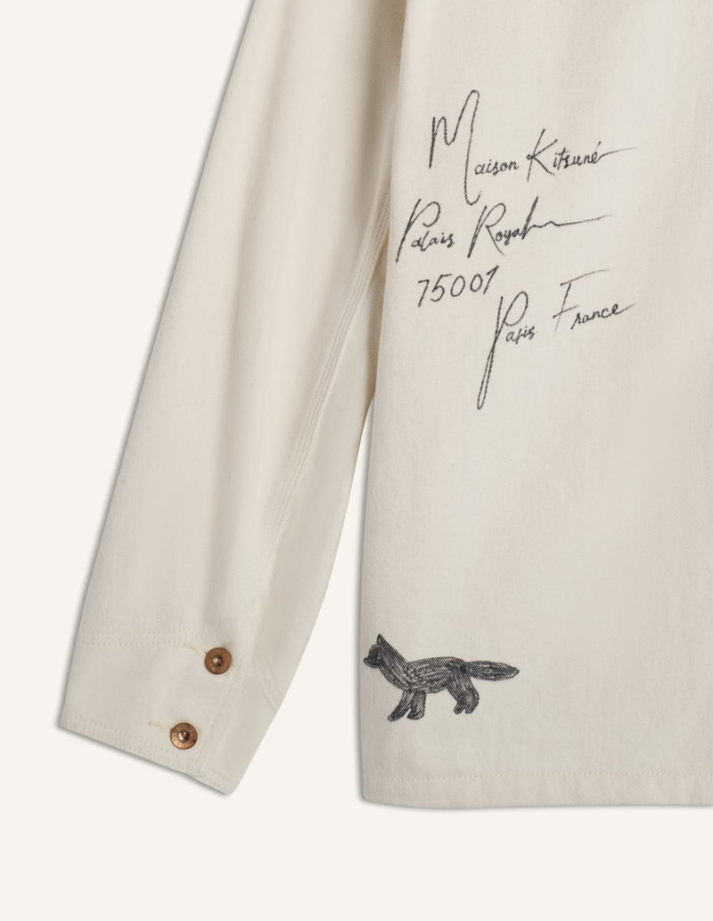 MAISON KITSUNE x KURO HANDWRITTEN POSTCARD WORK JACKET 4
