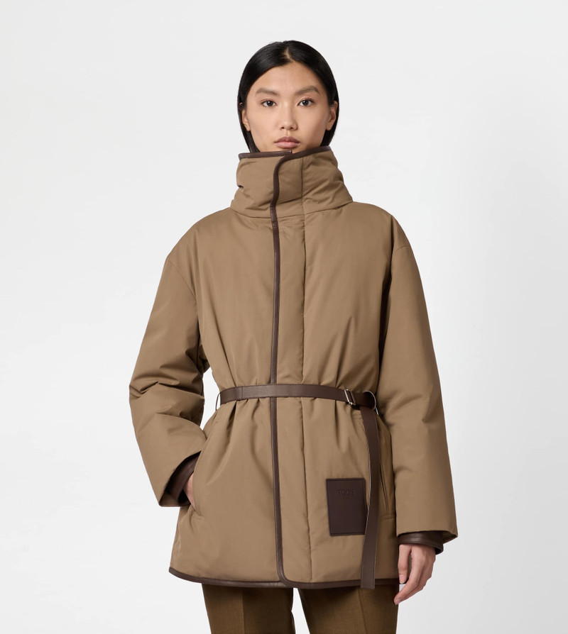 Tod's JACKET WITH LEATHER INSERTS - BROWN outlook