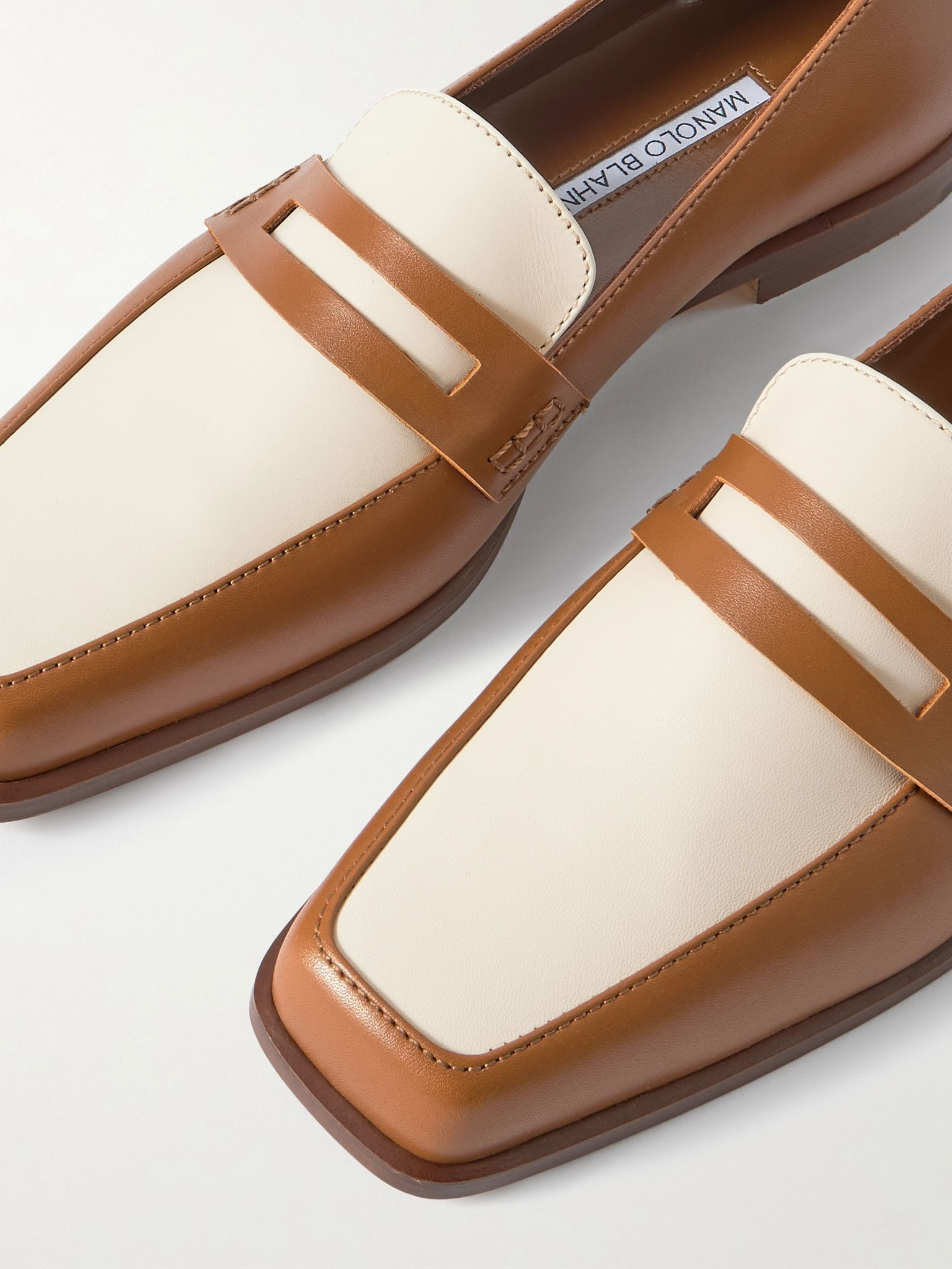 Polonoff two-tone leather loafers Brown - 4