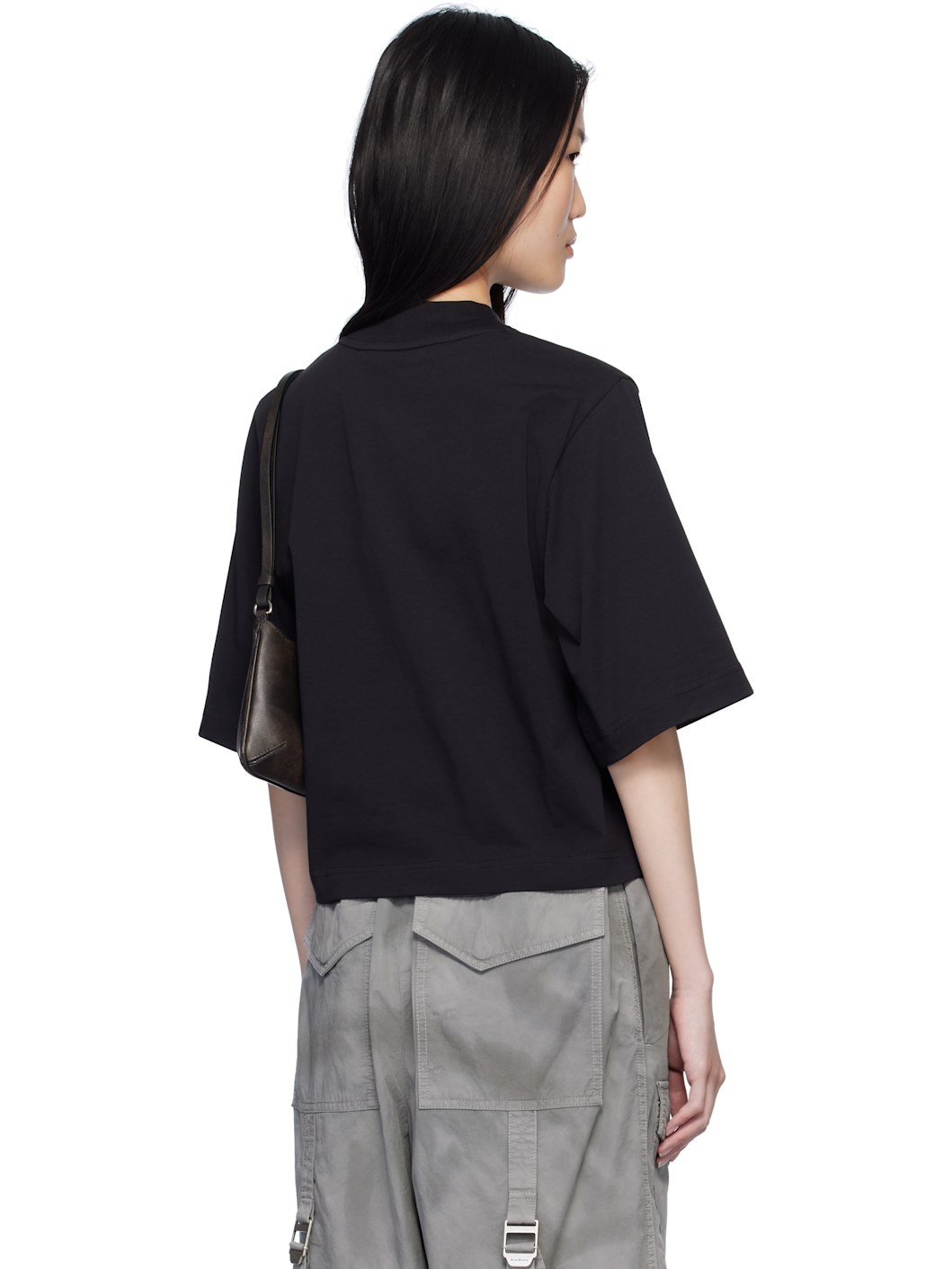 Black Logo Cropped T-shirt - 3