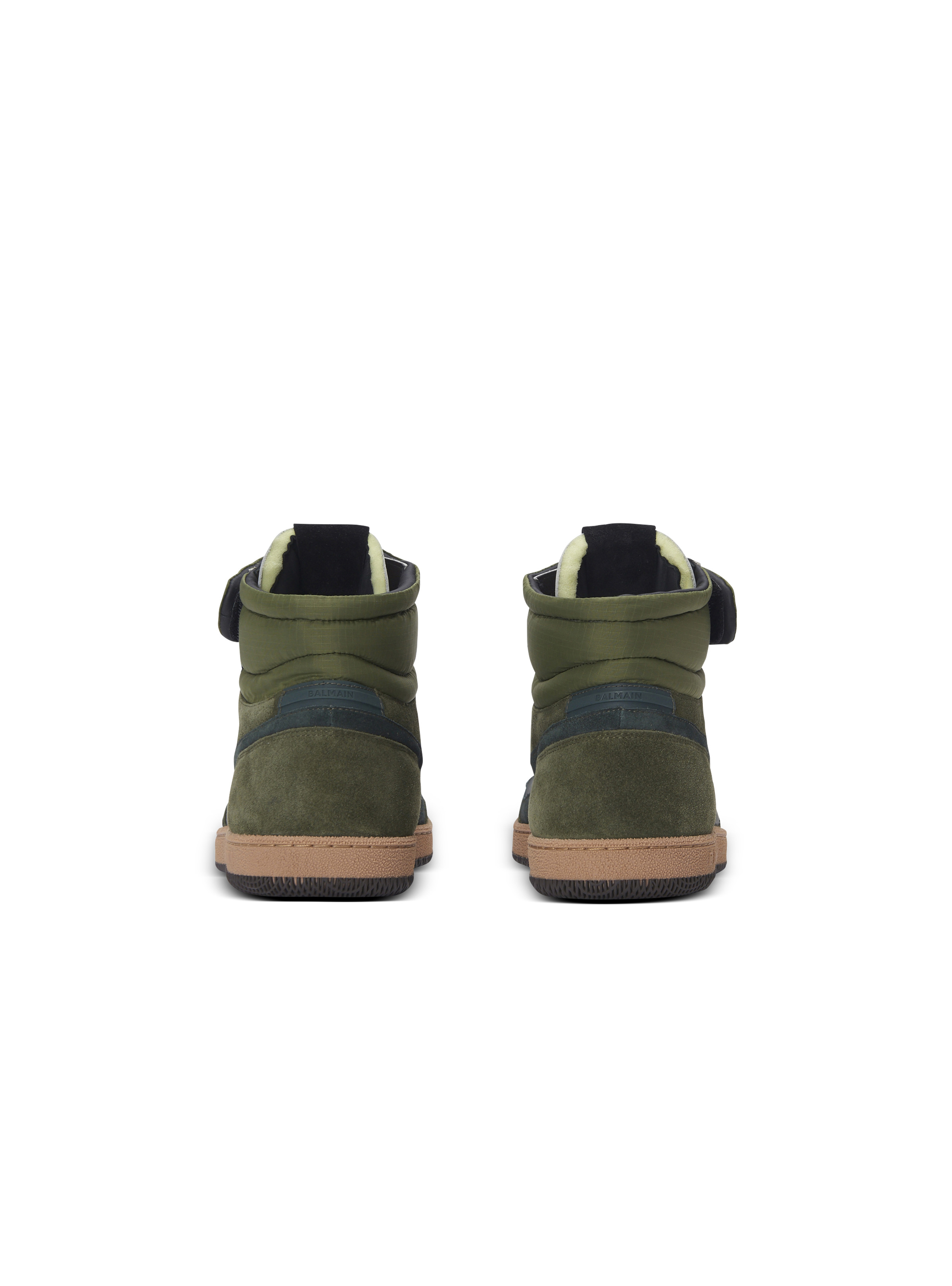 Balmain Swan Mid-Top trainers in calfskin and suede - 5