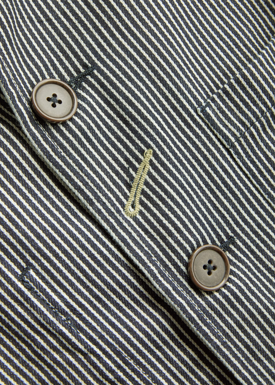 Universal Works Hickory Striped Cotton Overshirt - 5