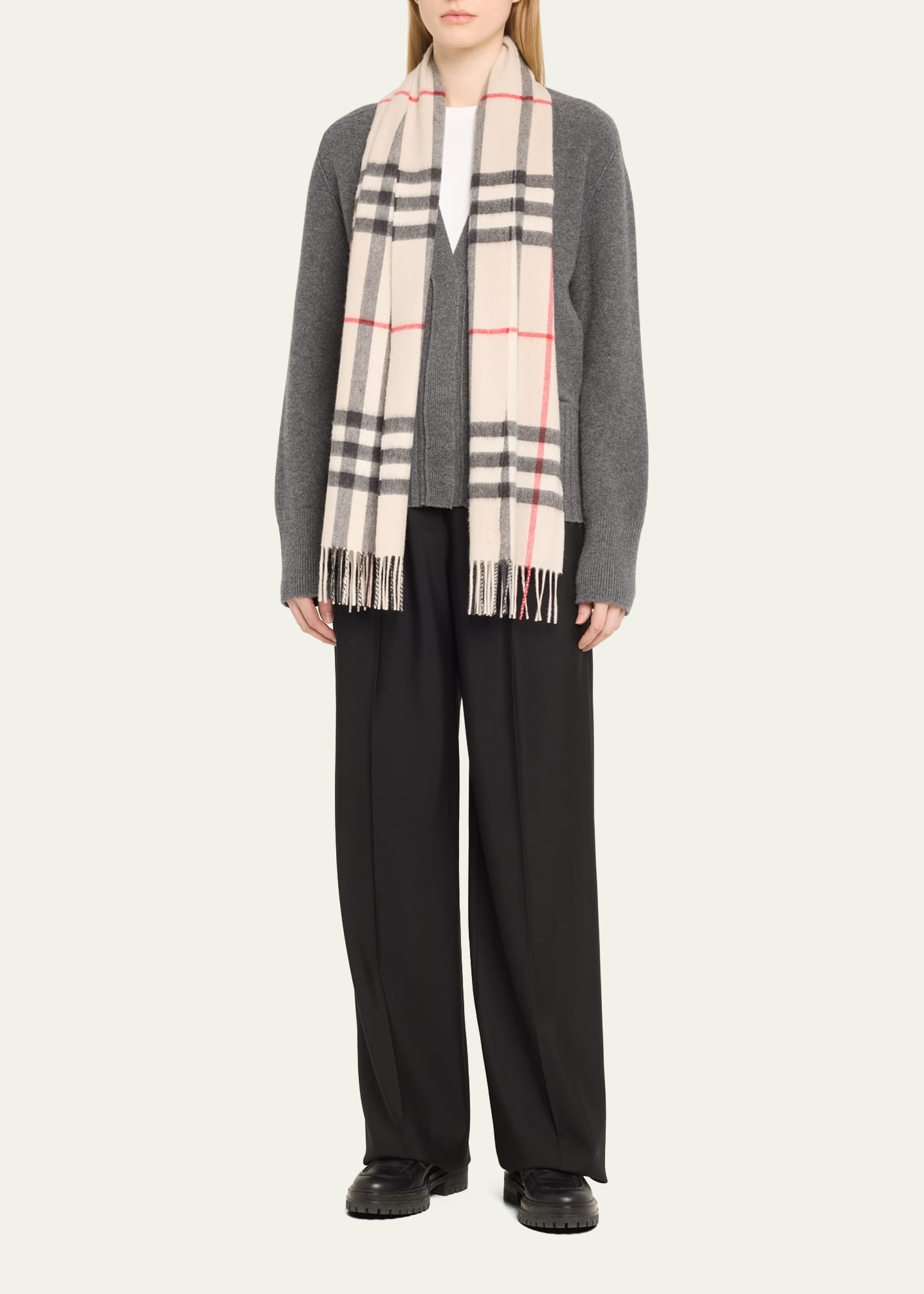 Giant-Check Cashmere Scarf - 2