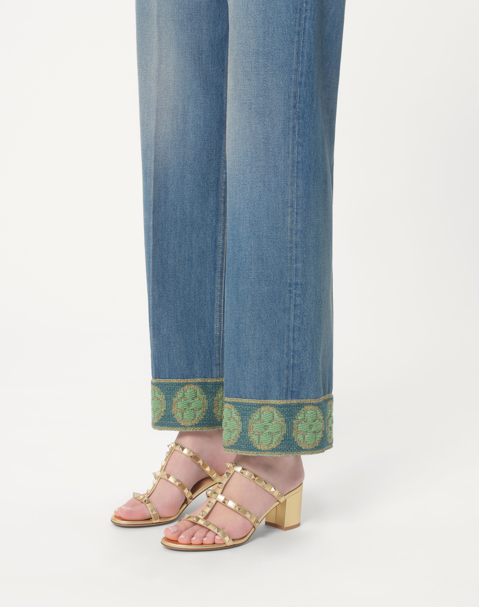 ROCKSTUD SLIDE SANDAL IN LAMINATED NAPPA 60MM - 2