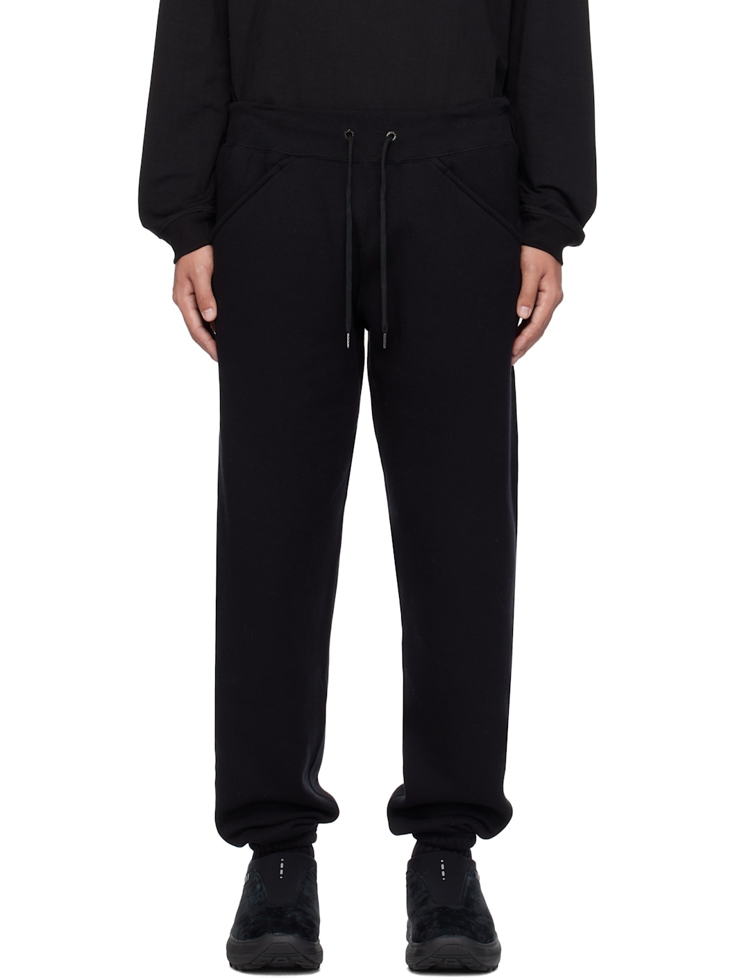 Black Tapered Sweatpants - 1