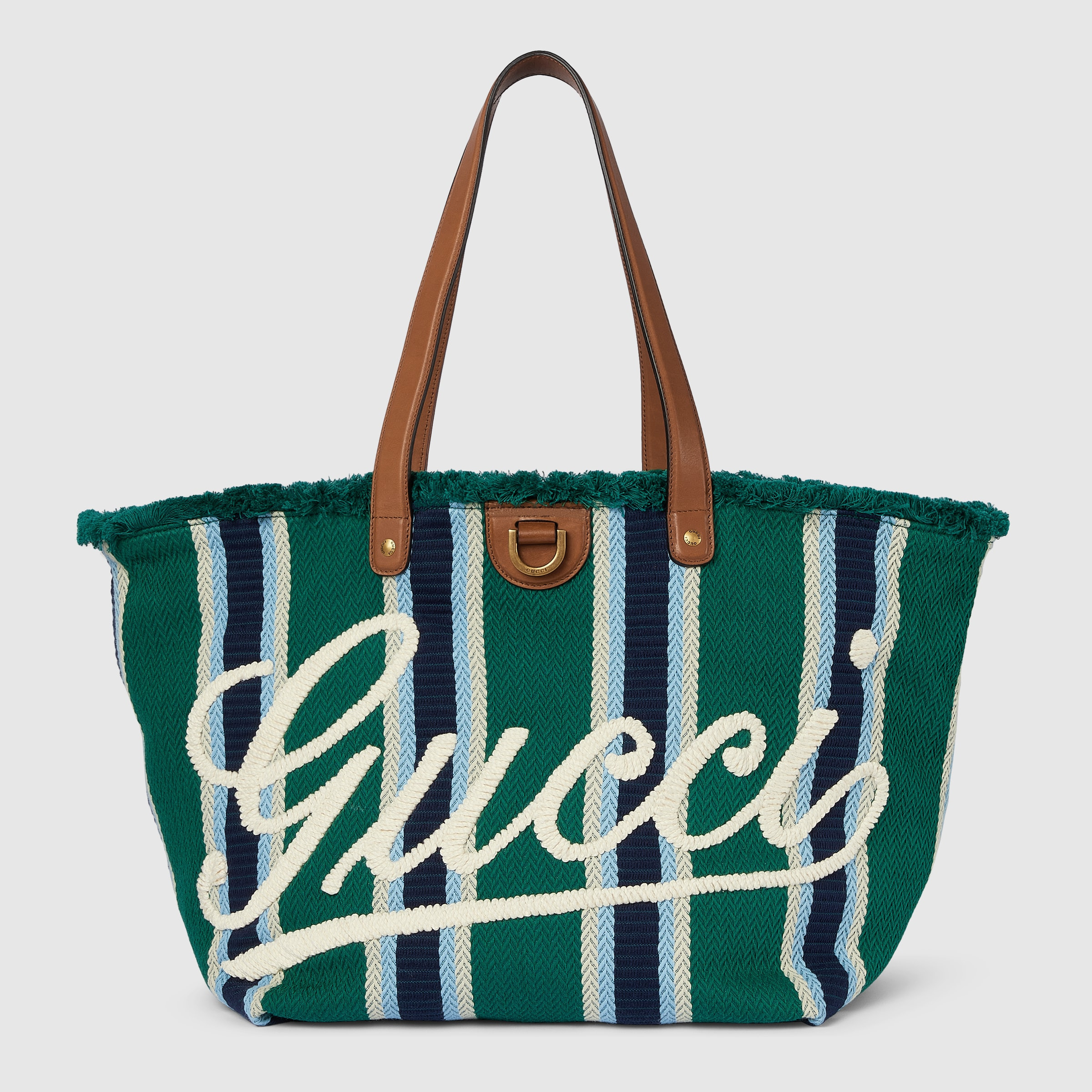 Medium embroidered canvas tote bag - 1