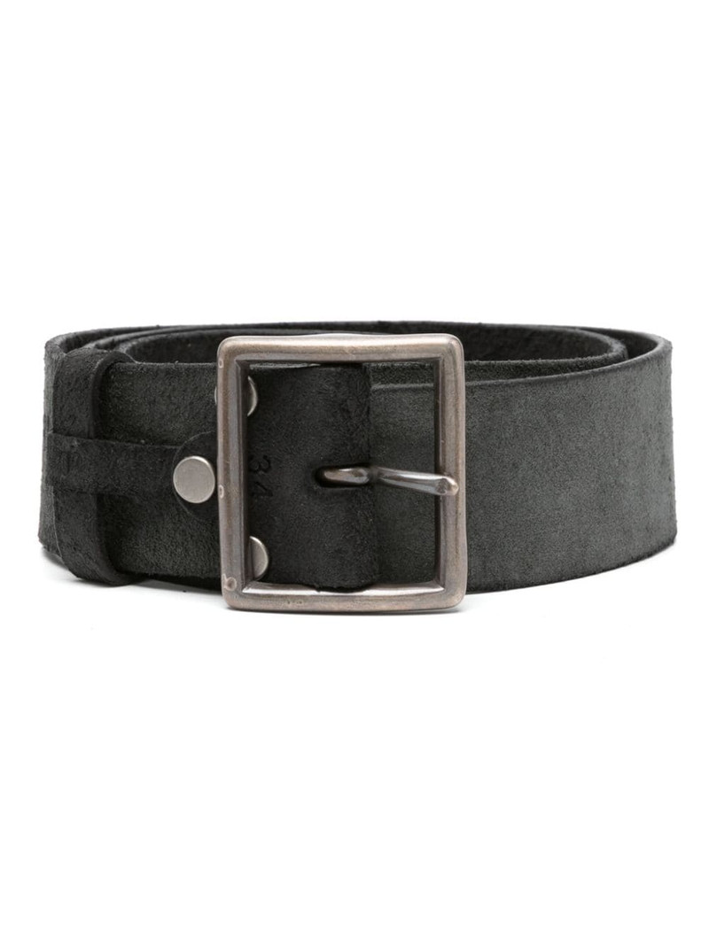 logo-engraved suede belt 1