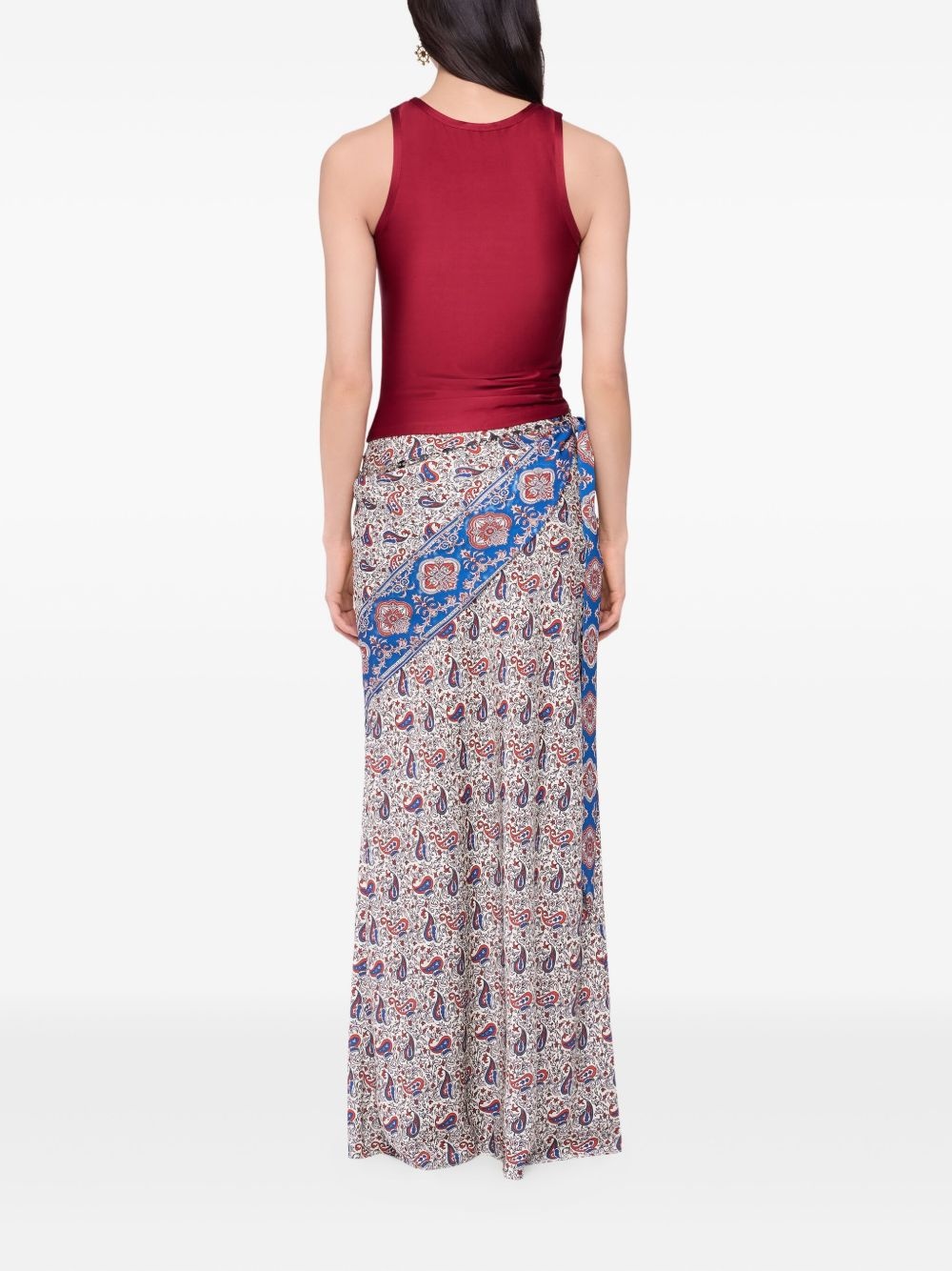 paisley-print wrap skirt - 4