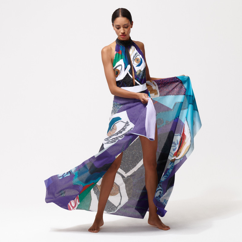 Cotton Voile Women Pareo Envoûtement - Vilebrequin x Deux Femmes Noires 1