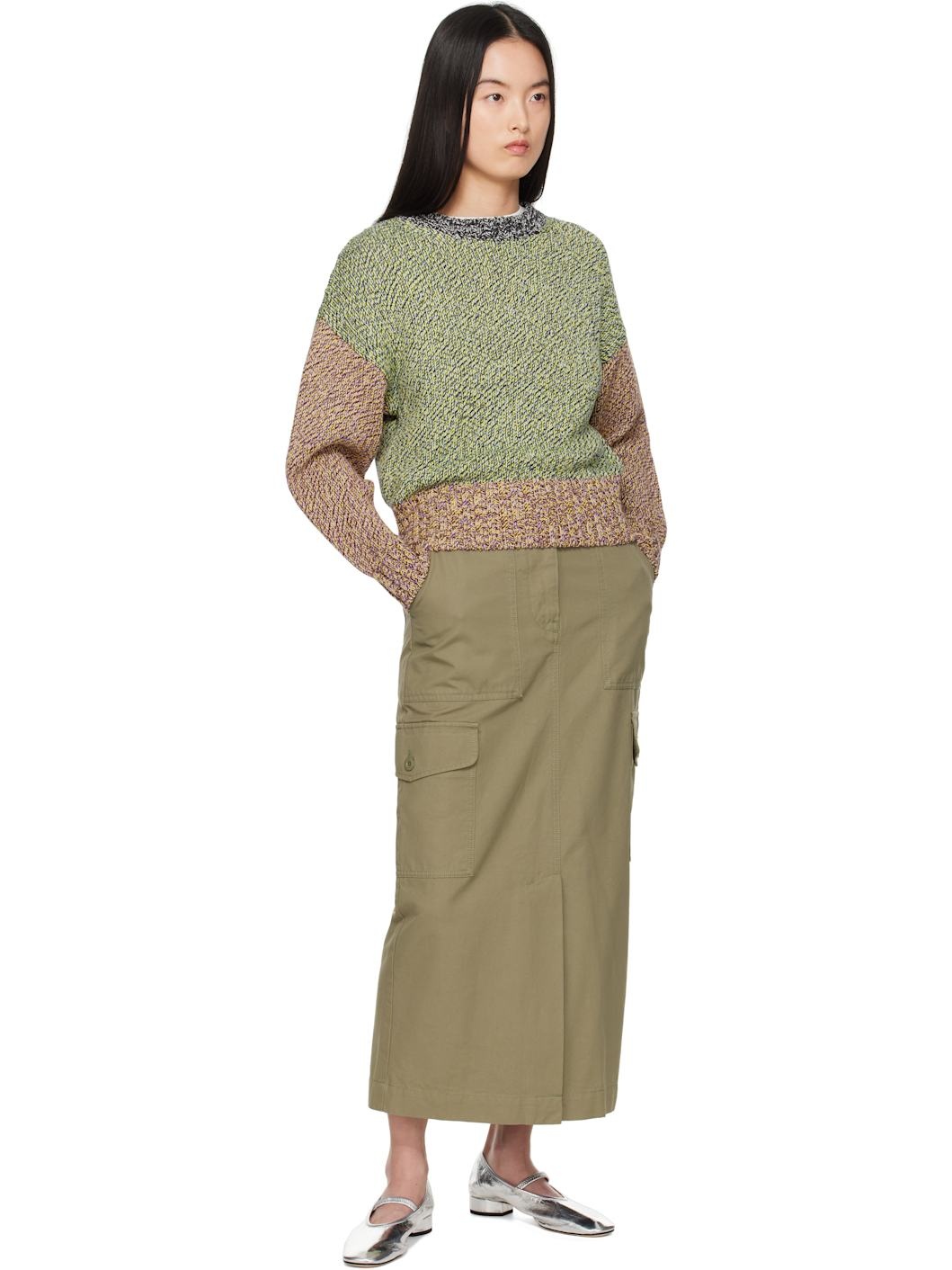 Green Calais Midi Skirt - 4