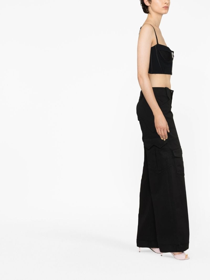 wide-leg cargo trousers - 3
