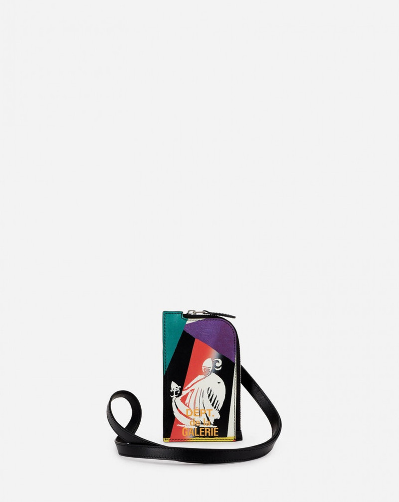 NECKLACE CARD HOLDER IN  PRINTED LEATHER 3