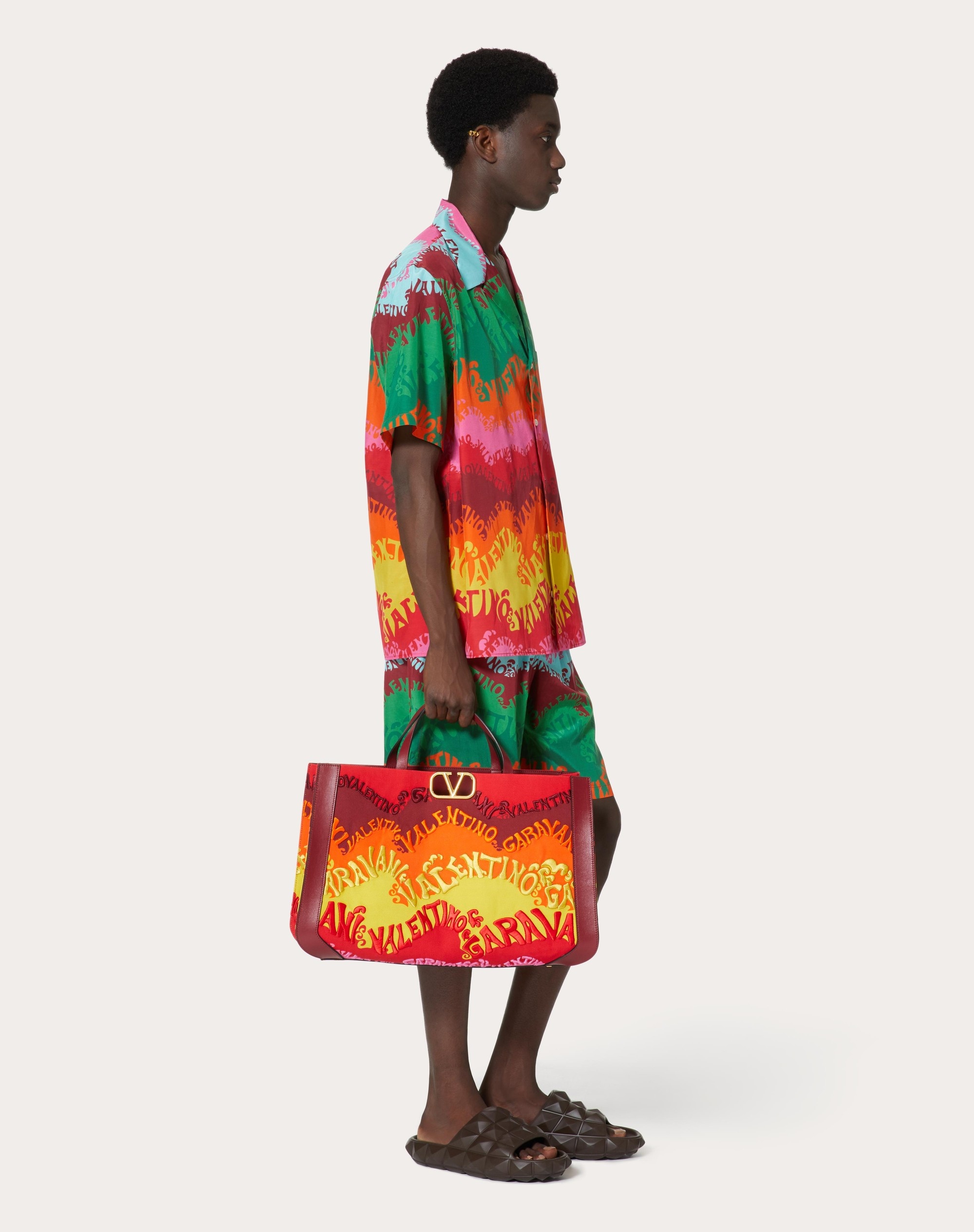 SILK AND COTTON SHIRT IN VALENTINO WAVES MULTICOLOR PRINT - 2