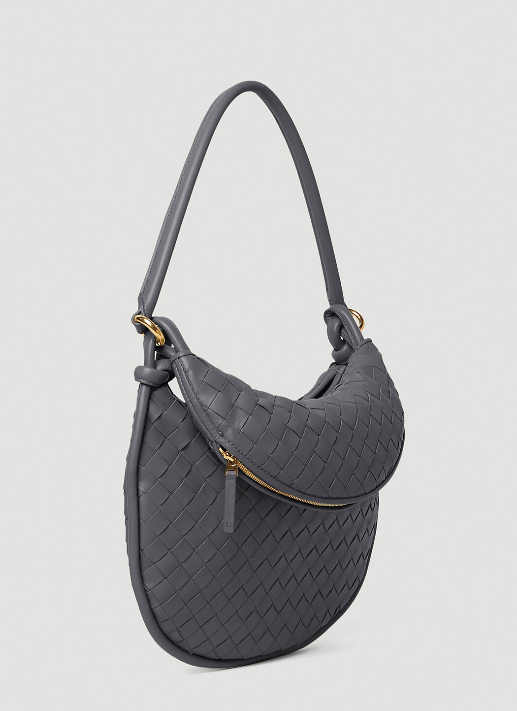 Gemelli Medium Leather Shoulder Bag in Black - Bottega Veneta