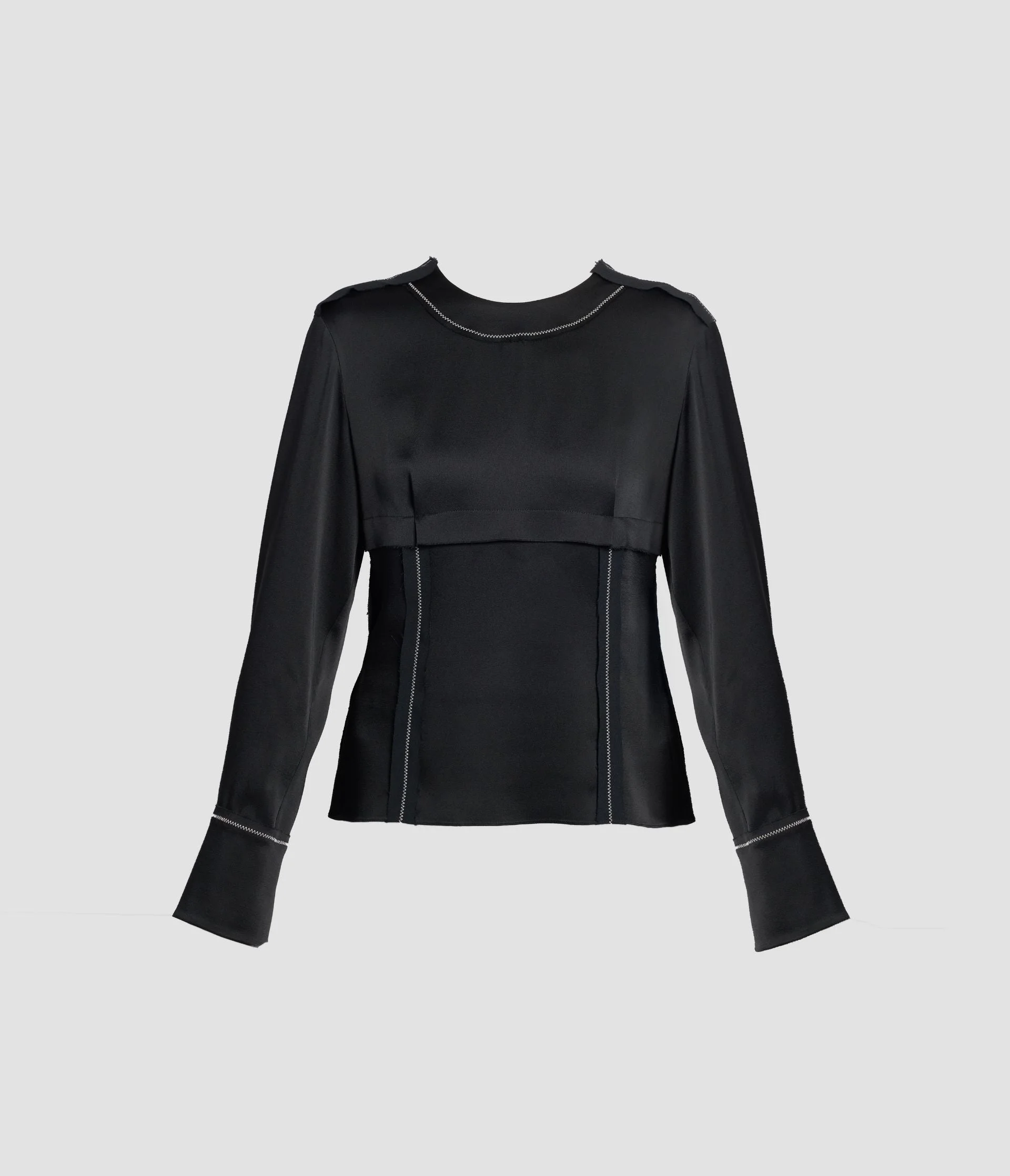 SATIN CADY LONG SLEEVE SHIRT - 1
