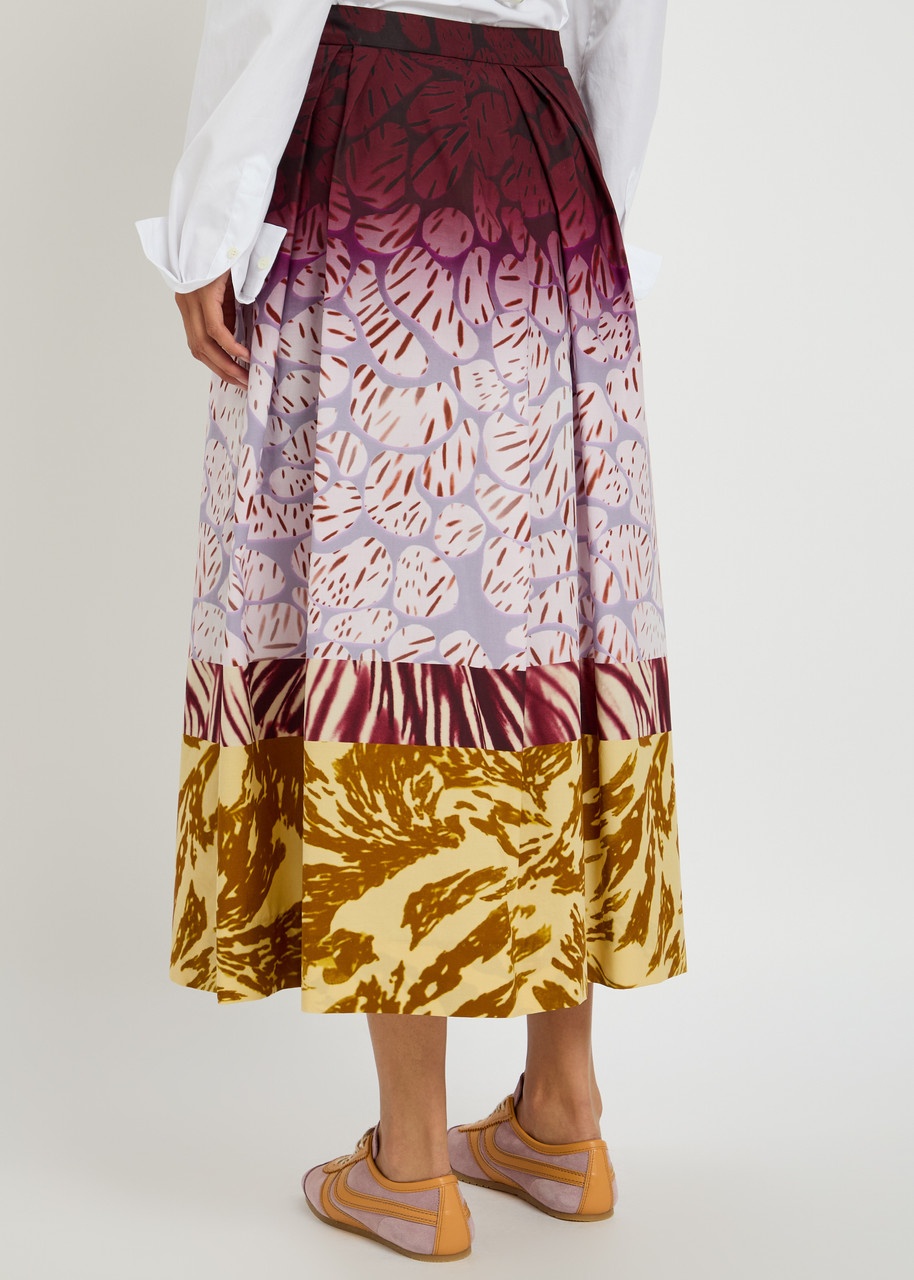 Dries Van Noten Soni Bis Printed Cotton-poplin Midi Skirt - 3
