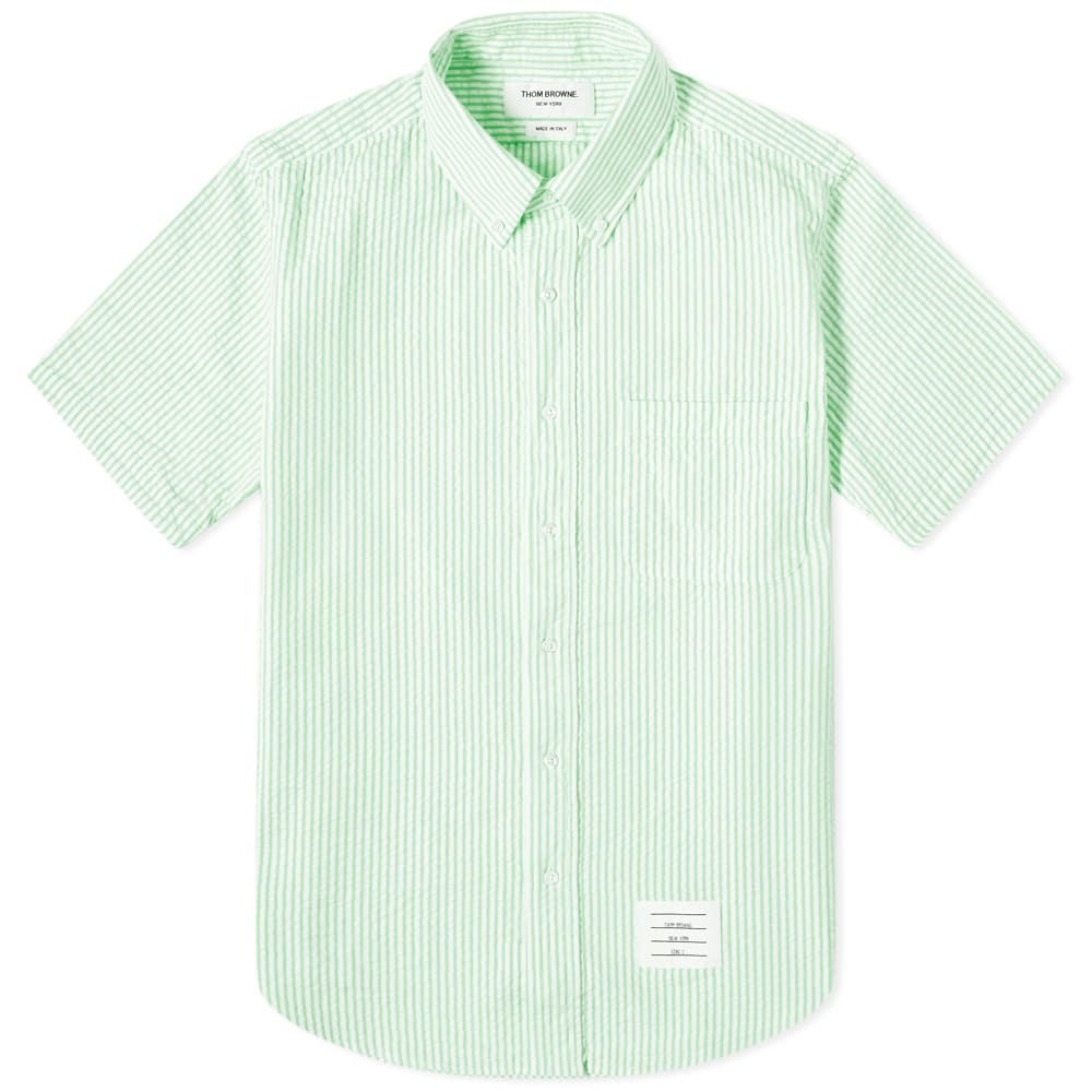 Thom Browne Button Down Seersucker Short Sleeve Shirt - 1