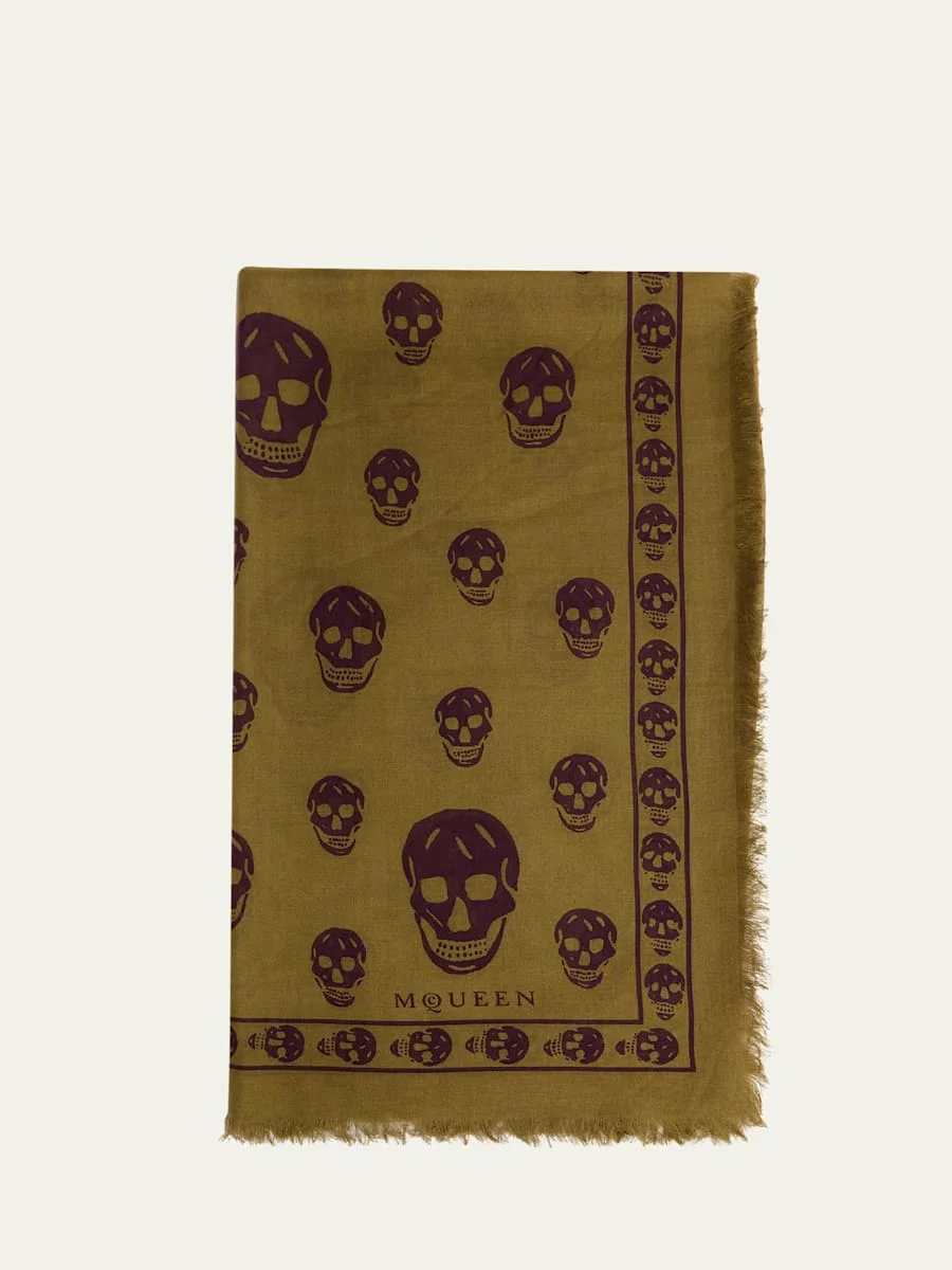 Men's Abstract Skull Scarf - 1