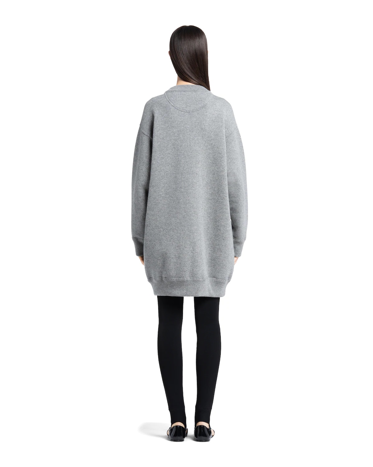 Long-sleeved cashmere crew-neck dress - 4