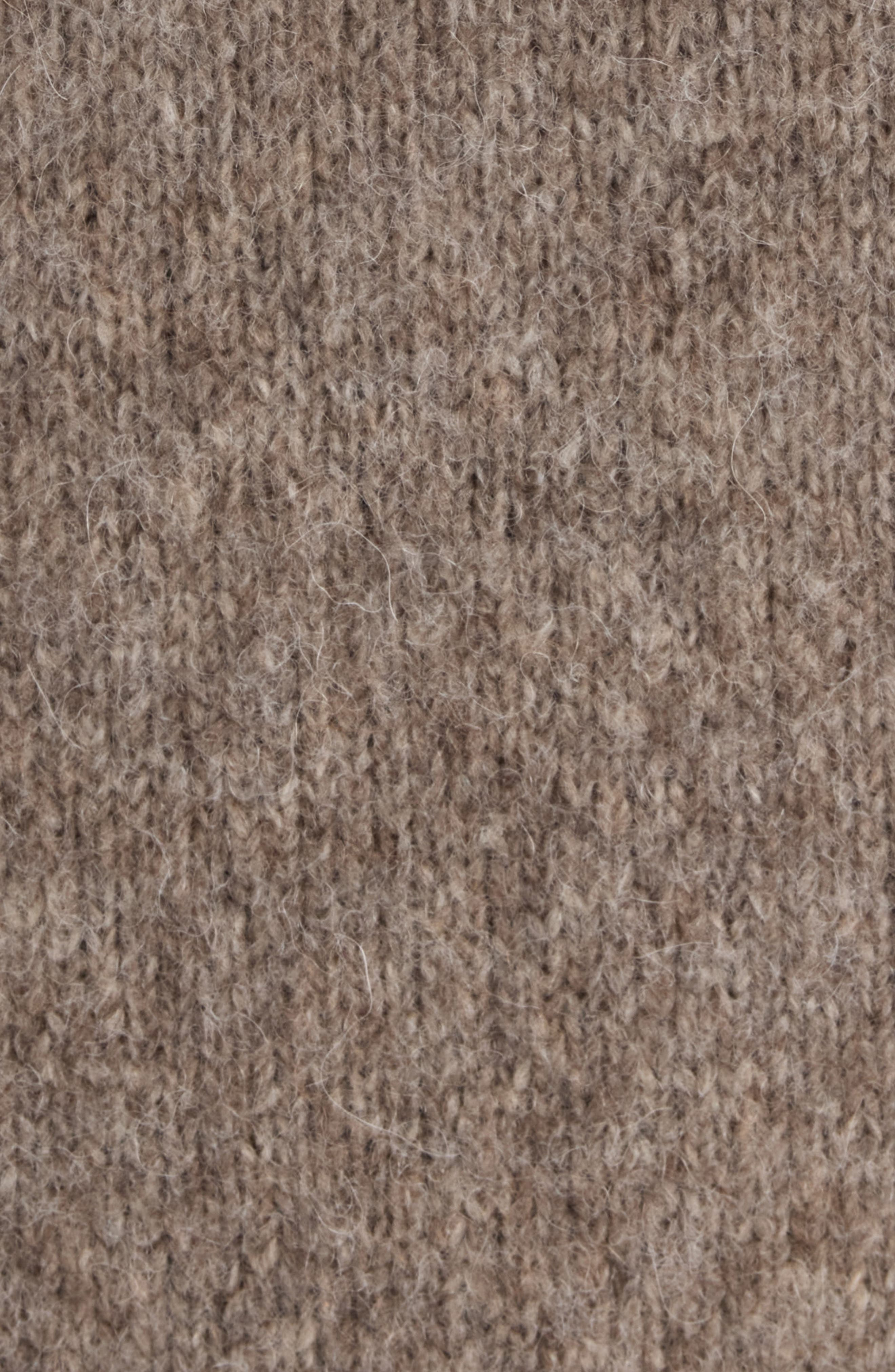 Acne Studios Krisp Layered Yak Hair & Alpaca Blend Sweater Hoodie in Beige Melange at Nordstrom - 6