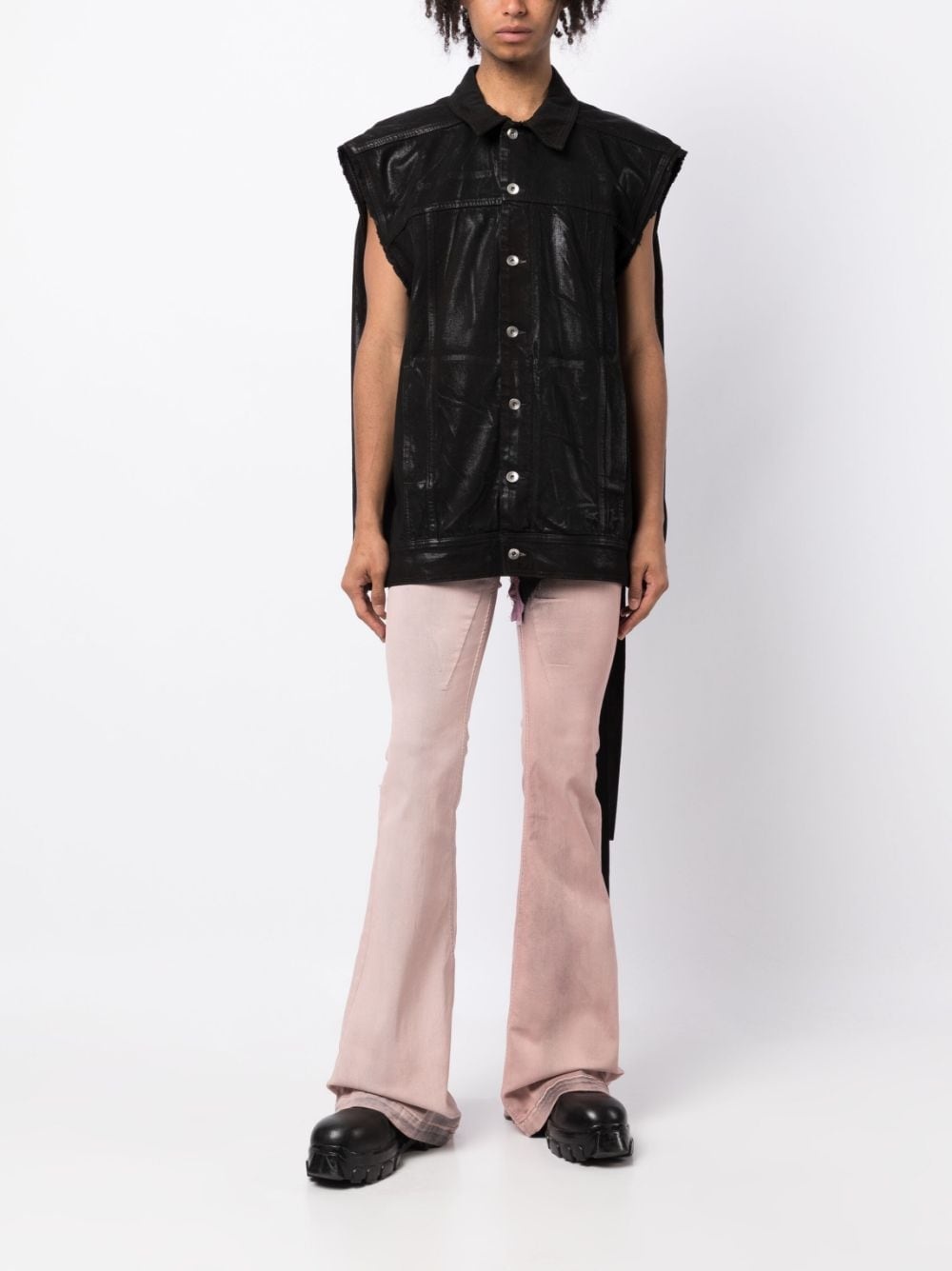 sleeveless wax-coated cotton vest - 3
