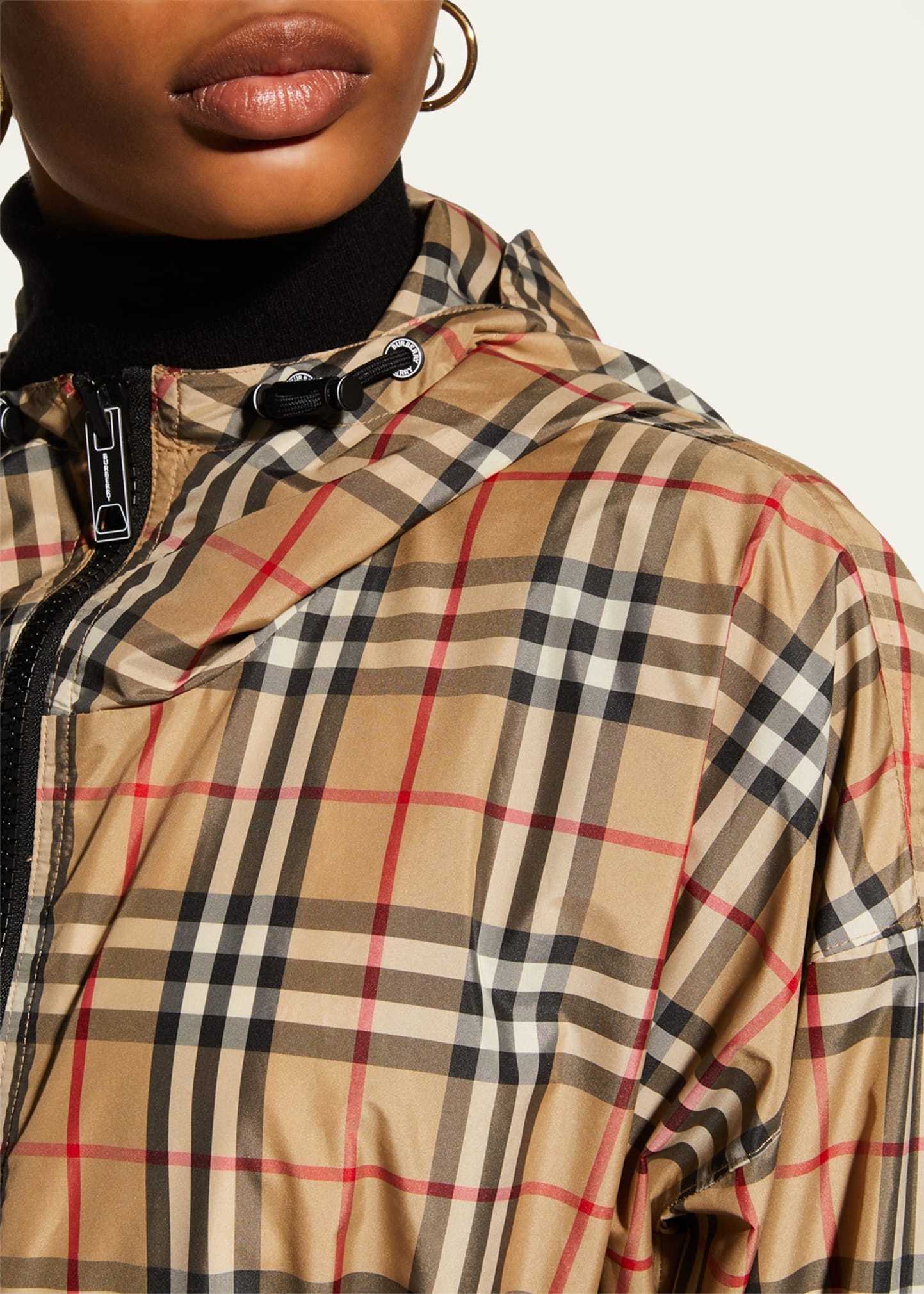 Logo Tape Vintage Check Hooded Jacket - 5